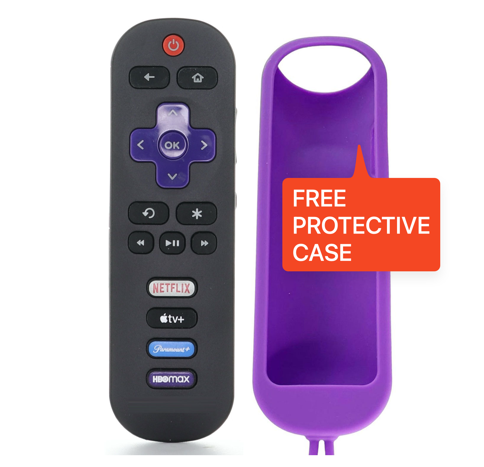TCL RC280 Roku TV remote control with Free Protective Case Bundle - 21001-000109