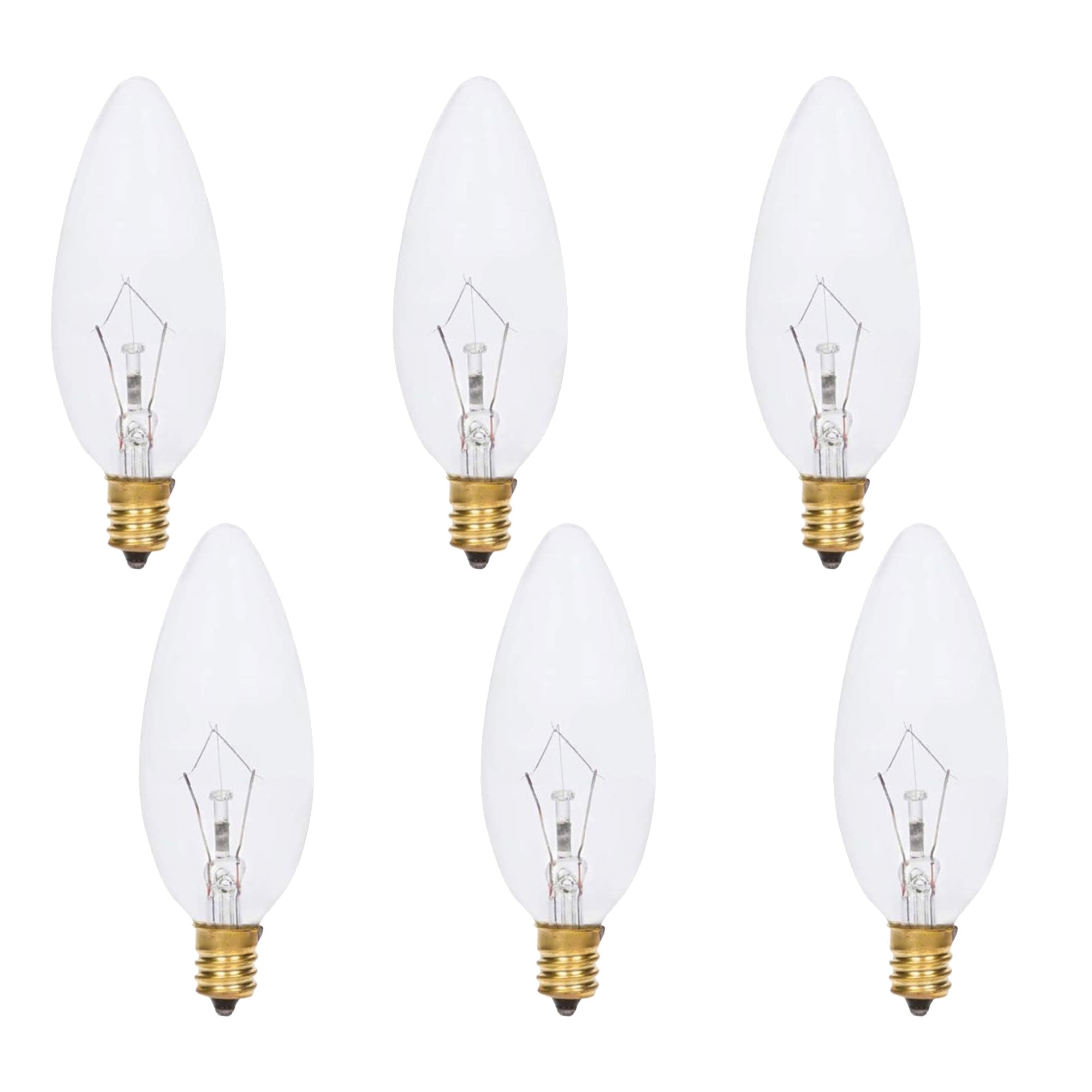 Foundation™ 40-Watt Incandescent Dimmable Light Bulb - 3000K Soft White, E12 Candelabra Base, Torpedo - 6-Pack