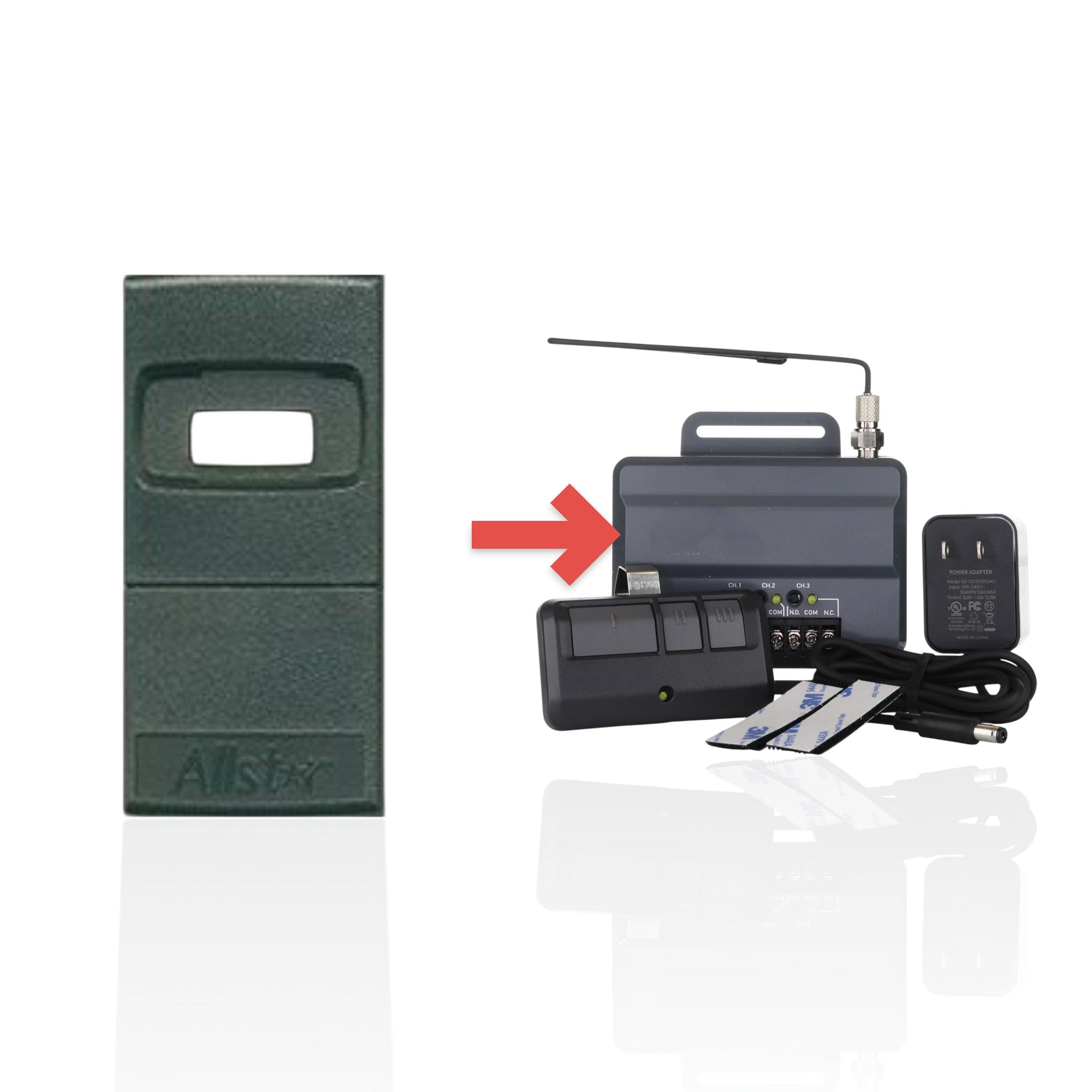 Télécommande d'ouverture de porte de garage Allstar 9931T 318 MHz avec interrupteur DIP trinaire