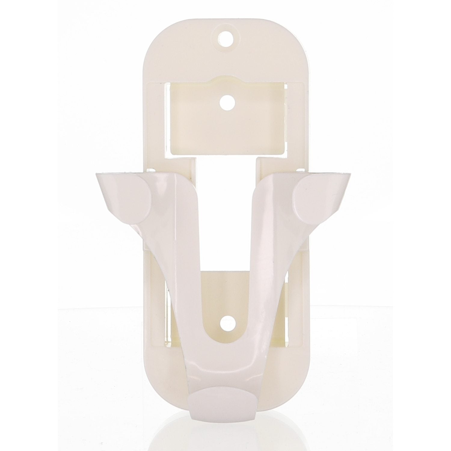 The Anderic 99122 / 99123 for Hunter Ceiling Fan Remote Control is a white plastic wall mount bracket with two slots and screw holes for easy installation, perfect for securely storing your remote control transmitter.