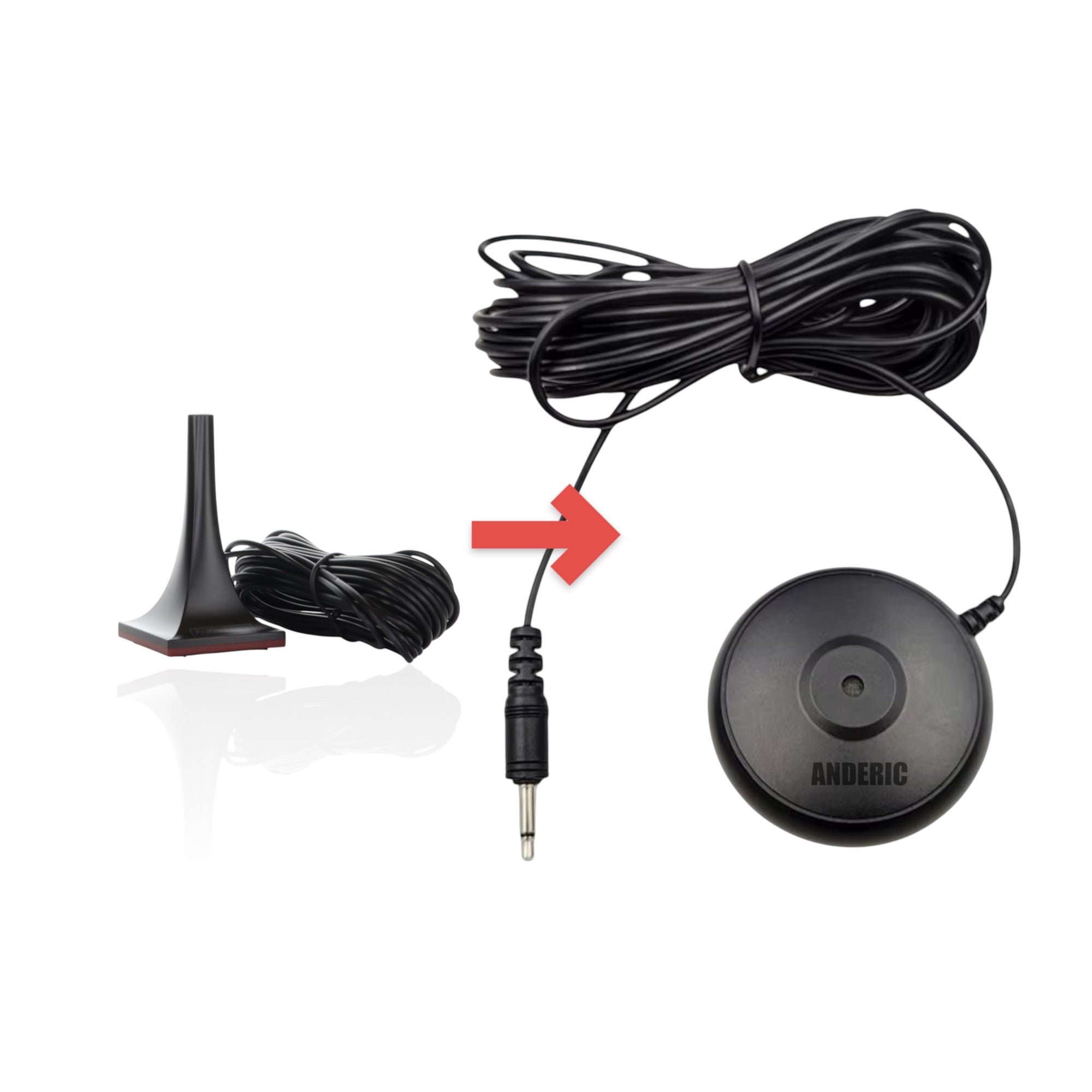 Anderic RRCM2 condenser calibration microphone for Denon AV receivers with Audyssey MultEQ and long black cable