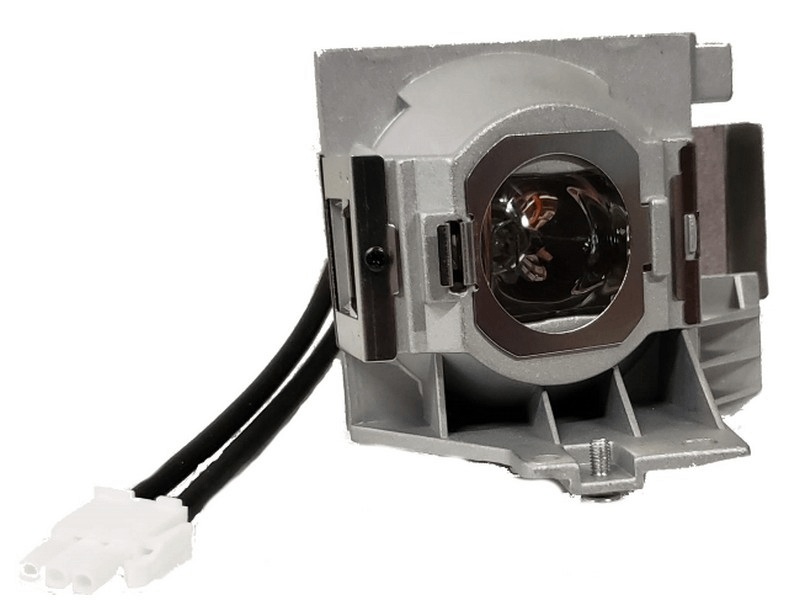 The Generic 5J.JEE05.001 Projector Lamp Assembly features a genuine Osram P-VIP bulb in sturdy metal housing with black cables and a white connector, designed to revitalize your HT2050 projector with brilliant clarity on any white backdrop.