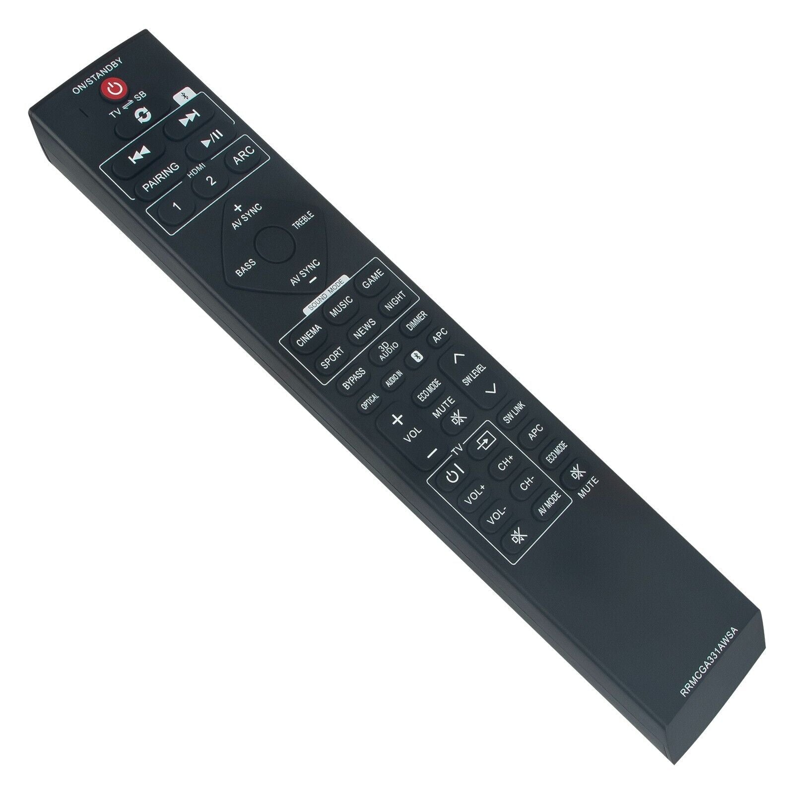 Control remoto genérico RRMCGA331AWSA para barra de sonido Sharp - RRGA331AWSA