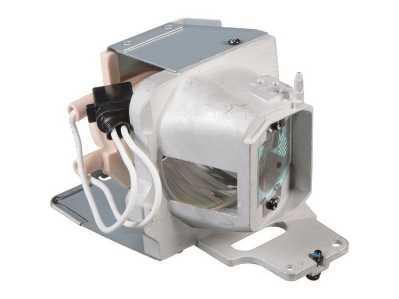 The Generic SP.78V01GC01 Projector Lamp Assembly features a metallic housing, white cables, and an Osram bulb reflector, compatible with UHD projector models.