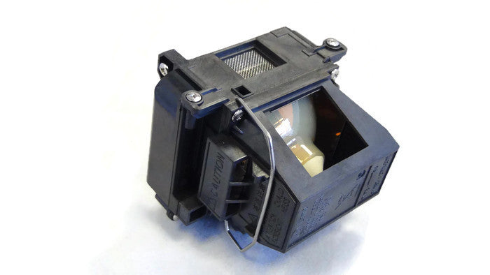 A black rectangular lamp housing with a visible bulb, screws, and a metal handle on white background is designed as the Generic V13H010L64 for Epson Projector Lamp Assembly, compatible with Osram bulbs for optimal performance in the Powerlite 1835.