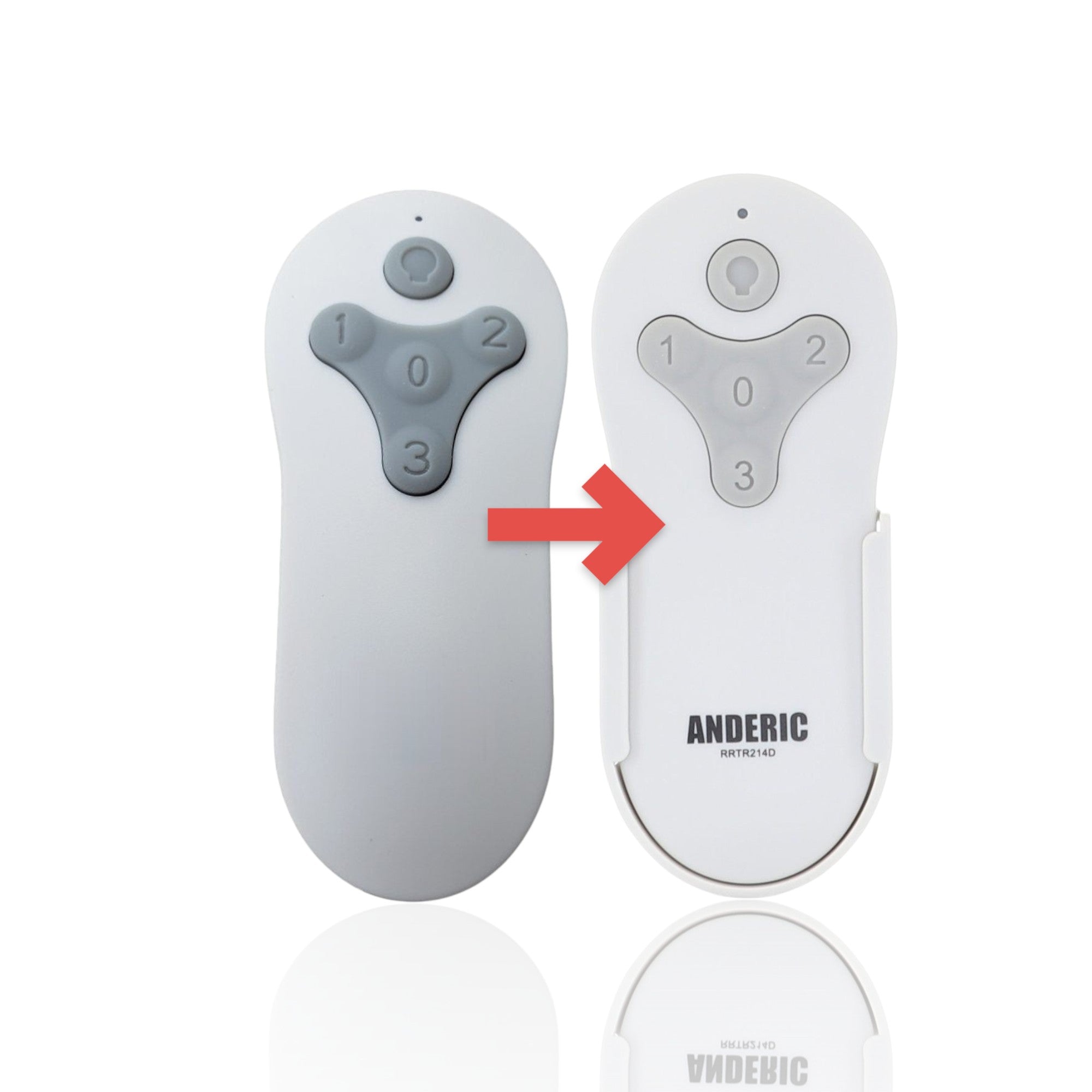Anderic white ceiling fan remote control substitute for Harbor Breeze with light and speed buttons
