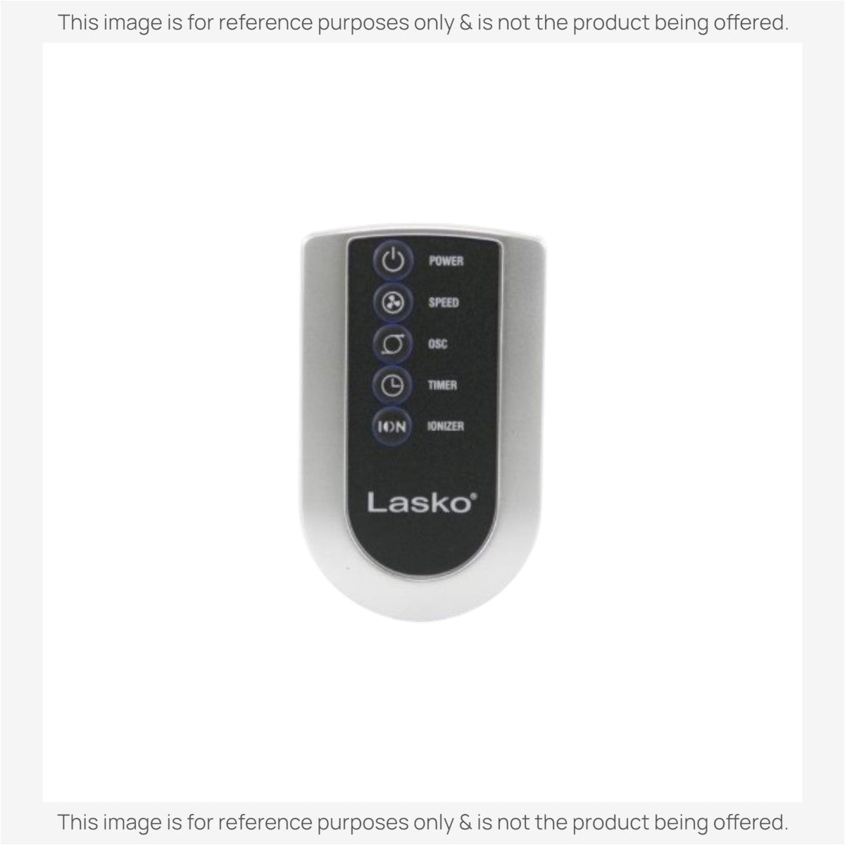Anderic RRFAN100A infrared remote control for Lasko tower fans with power, speed, oscillation, timer, and ionizer buttons