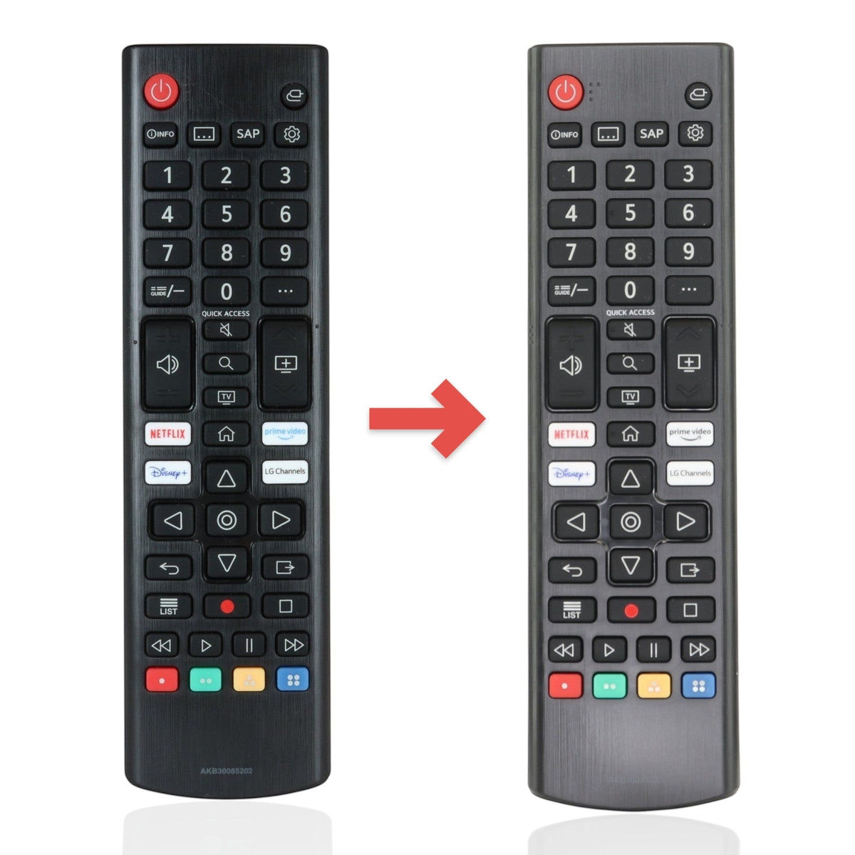 Anderic replacement TV remote control for LG, featuring a black ergonomic design with dedicated streaming buttons.