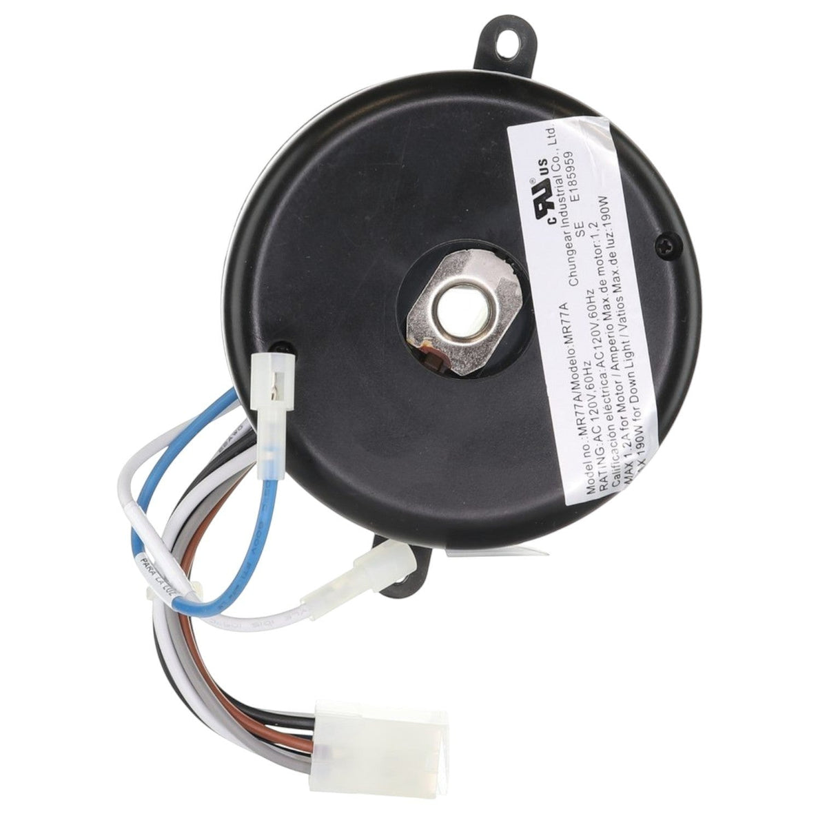 Anderic MR77A.2 ceiling fan receiver module for Hampton Bay Altura fans with wiring harness and black circular housing.