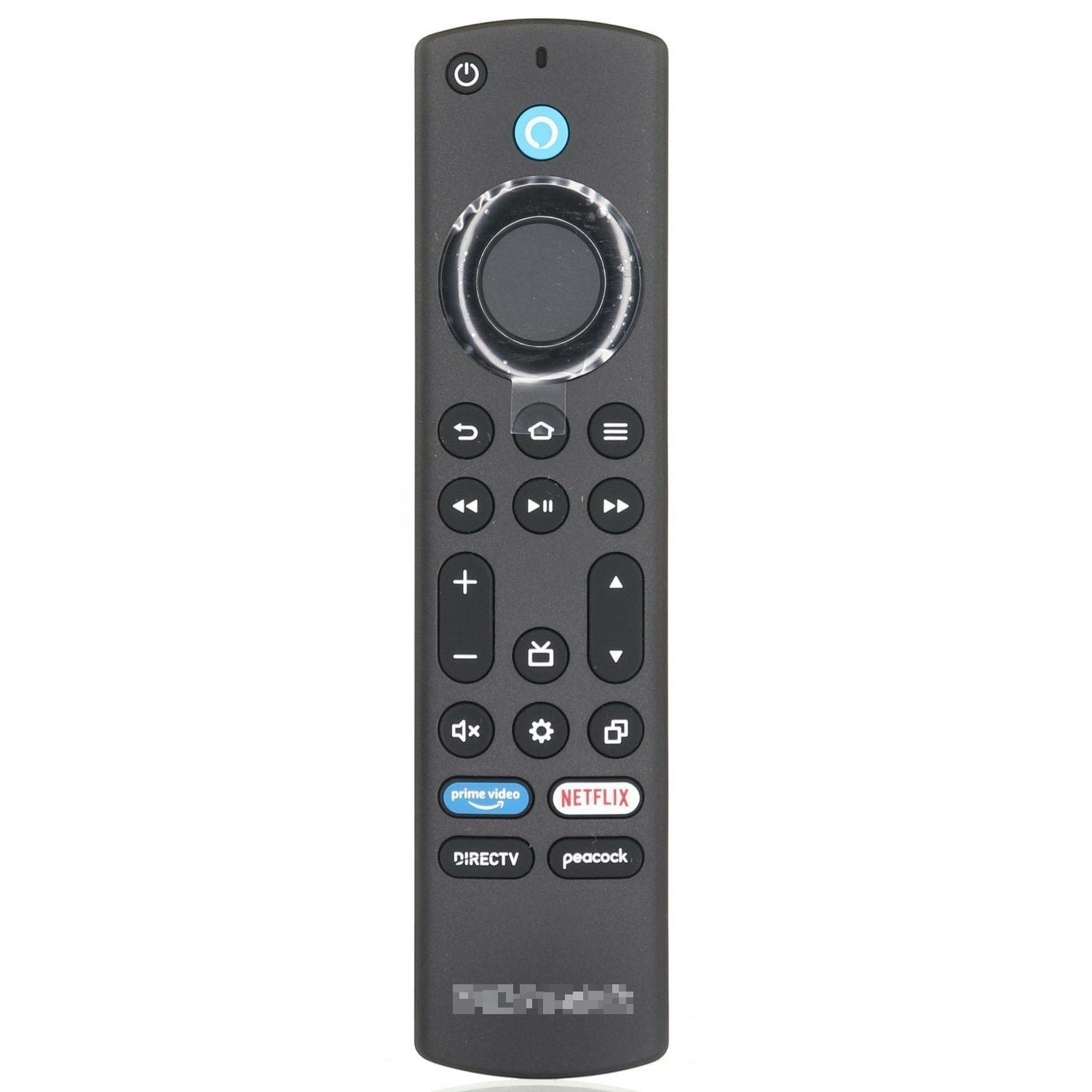 Anderic black voice remote control for Pioneer Fire TV with dedicated streaming app buttons and navigation controls.