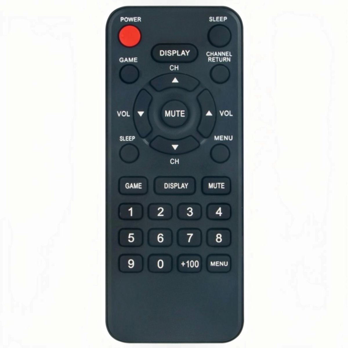 Anderic RR0108UD black replacement remote control for CRT TVs with numeric keypad and dedicated game button