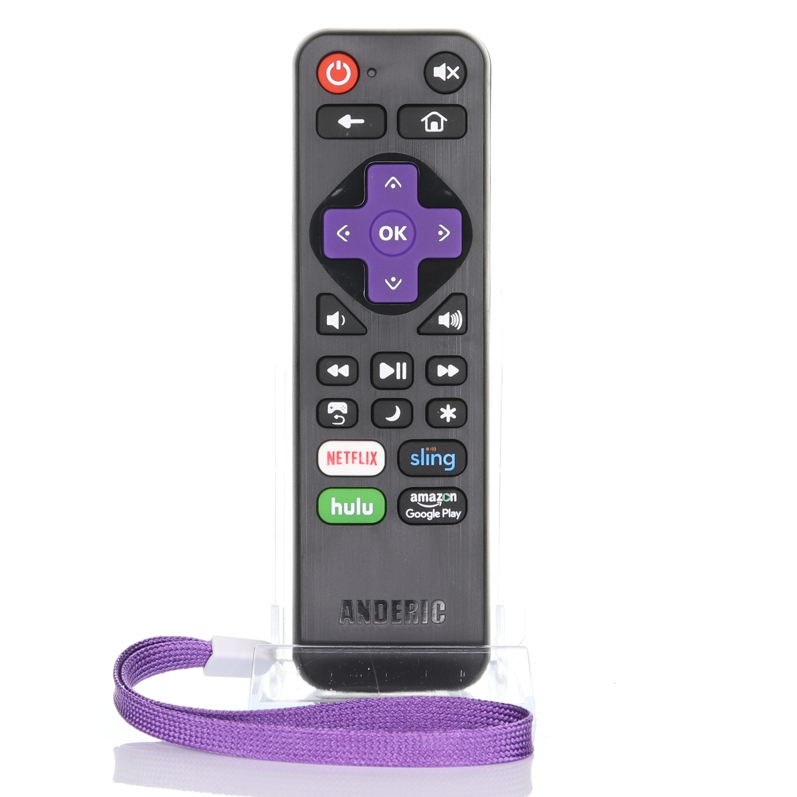 Anderic RRST01.2 Universal Remote Control for Roku Streaming Players and Roku Enhanced TVs | No Voice