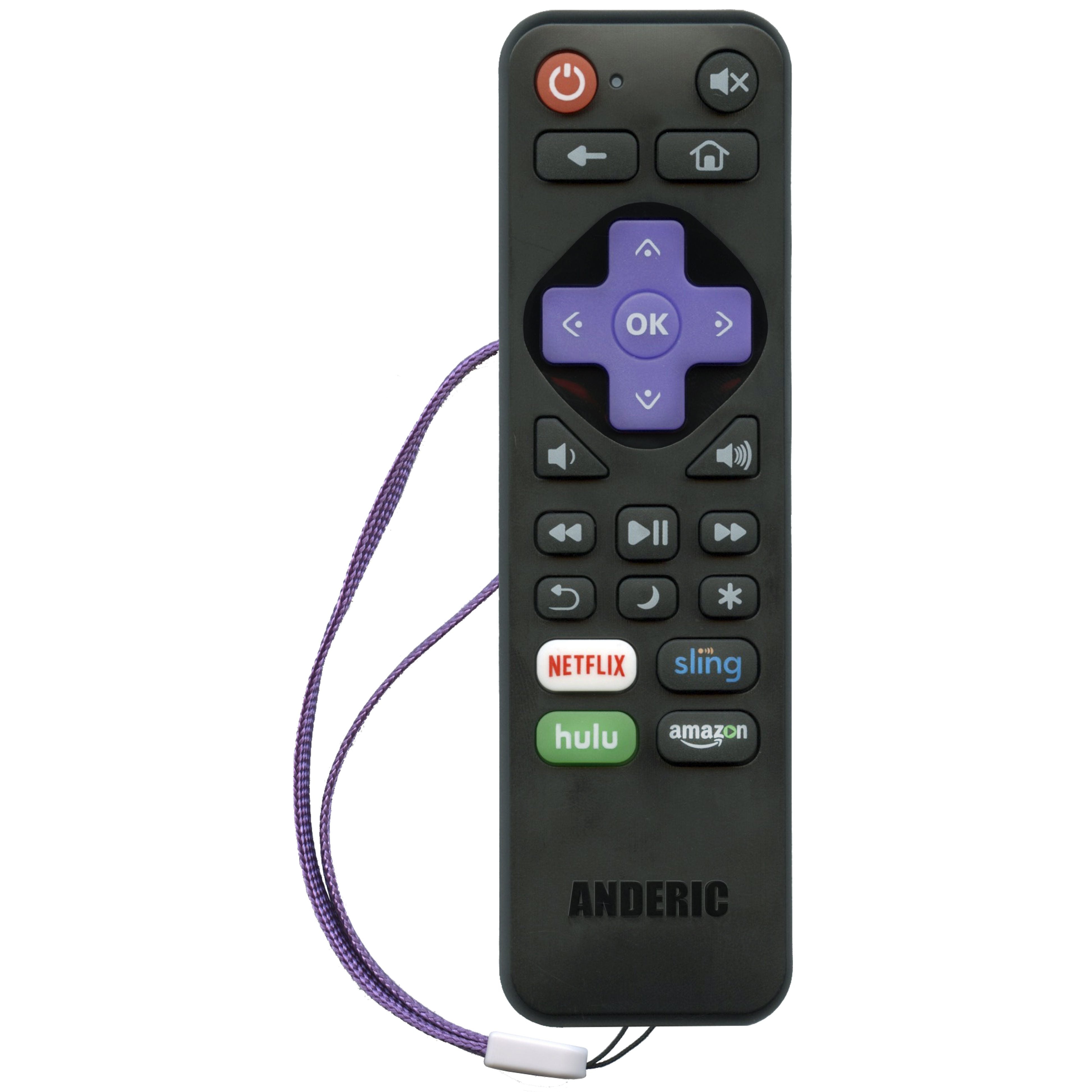 Anderic RRST01 Unviersal Streaming Player and TV Remote Control for Roku Devices