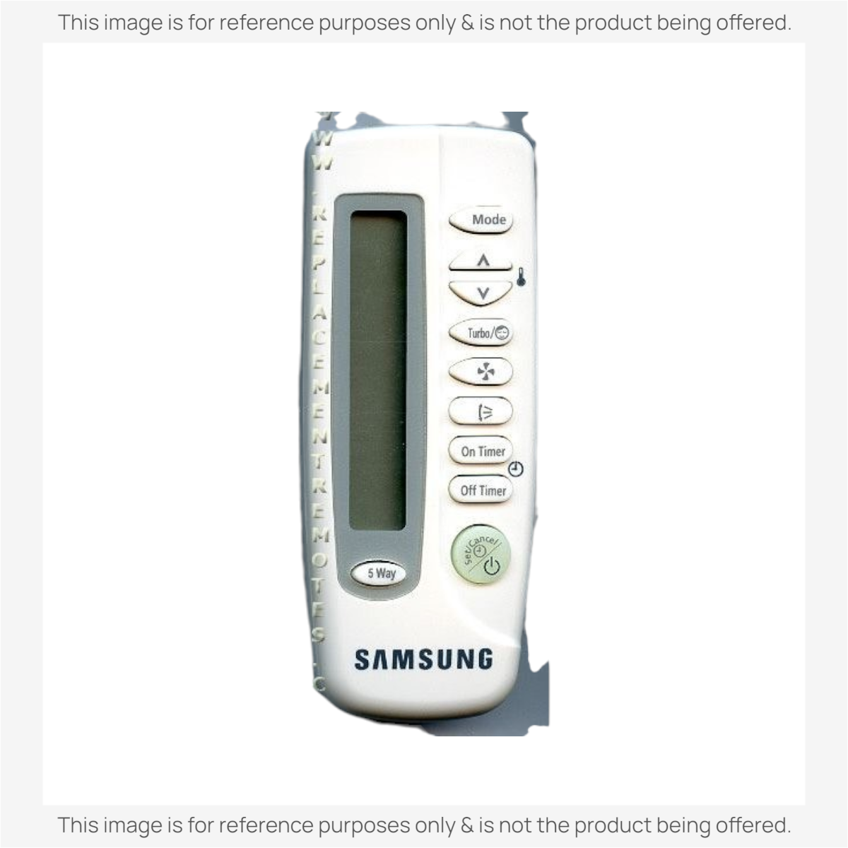 Anderic replacement remote control for Samsung air conditioners featuring an LCD display and intuitive button layout.