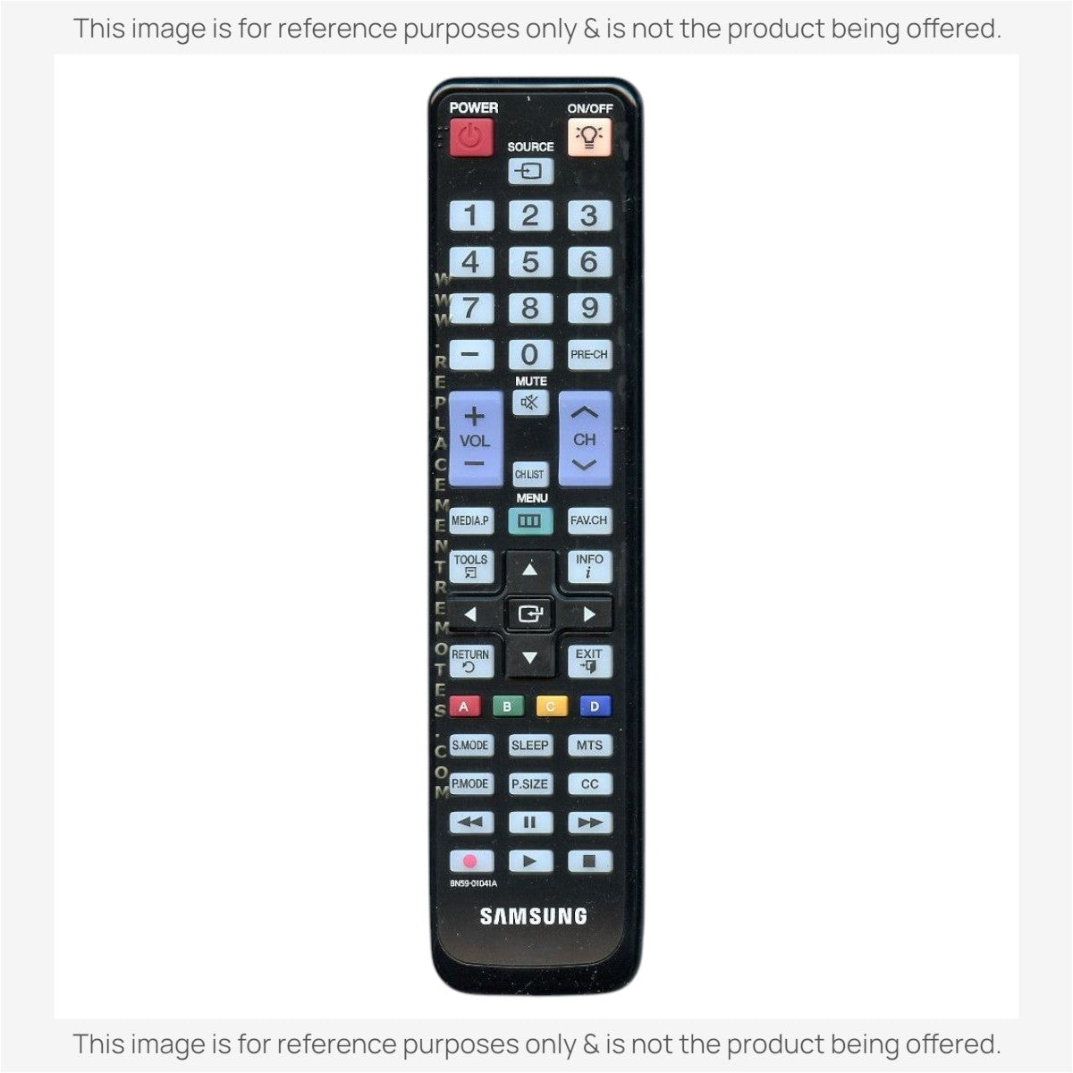 Anderic replacement remote control for Samsung BN59-01041A TVs with black casing and standard function buttons.
