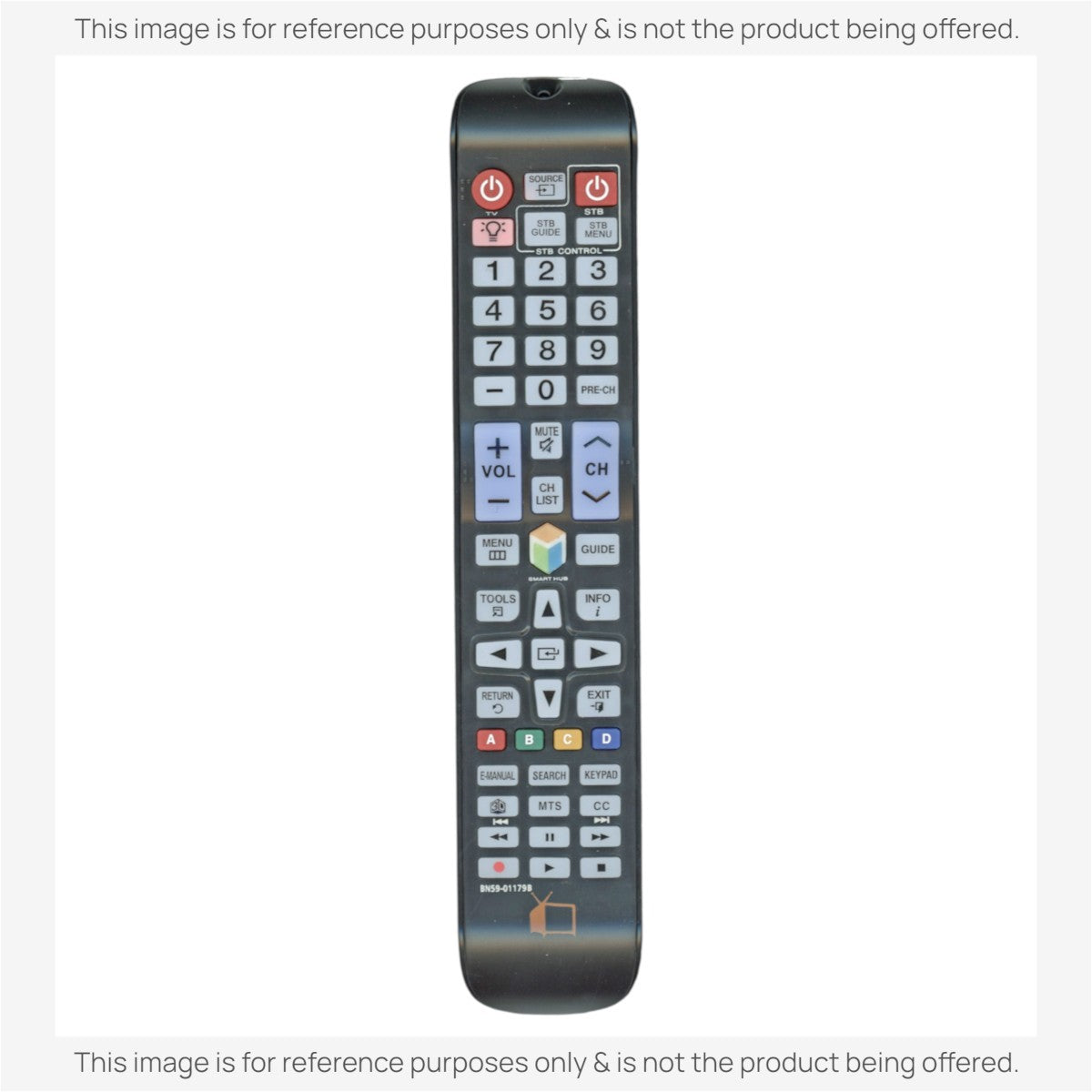 Anderic RR580A black replacement remote control for Samsung TVs featuring a full numeric keypad and menu navigation.