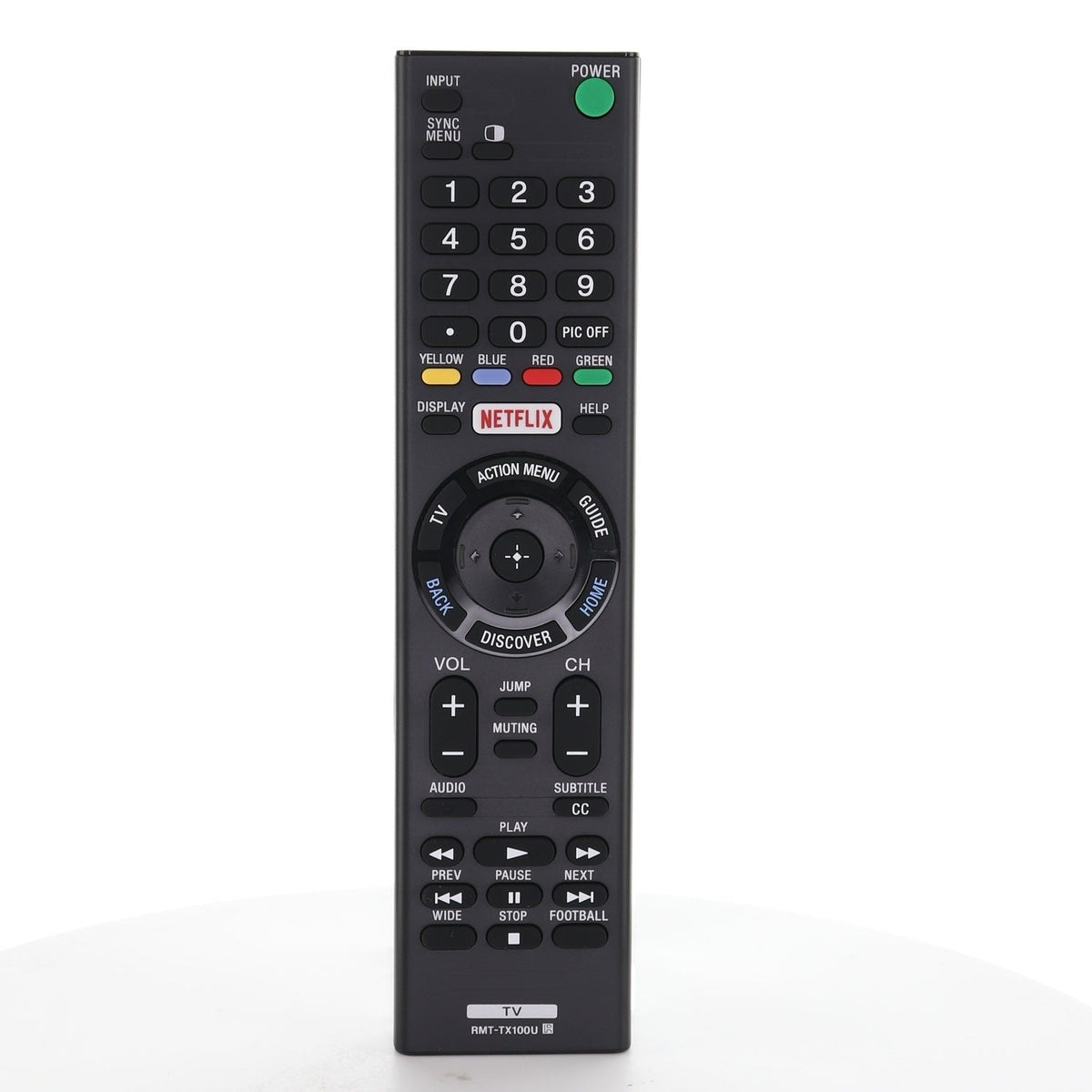 Anderic black replacement remote control for Sony TVs featuring Netflix button and standard navigation controls.