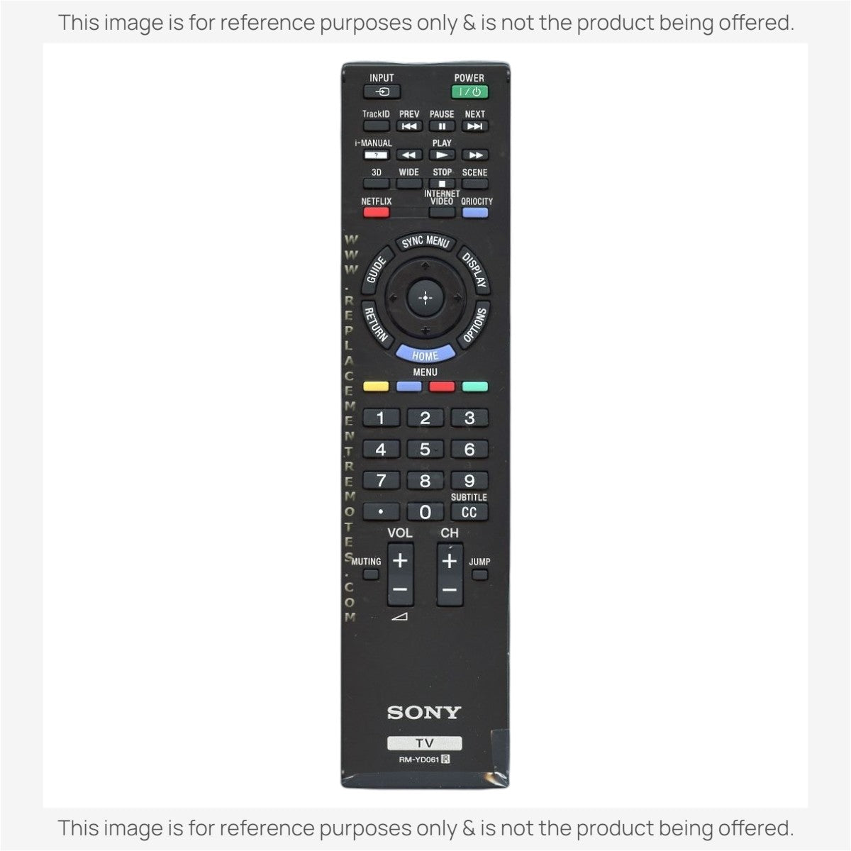 Anderic black replacement TV remote control for Sony RM-YD061 with dedicated Netflix and internet video buttons.