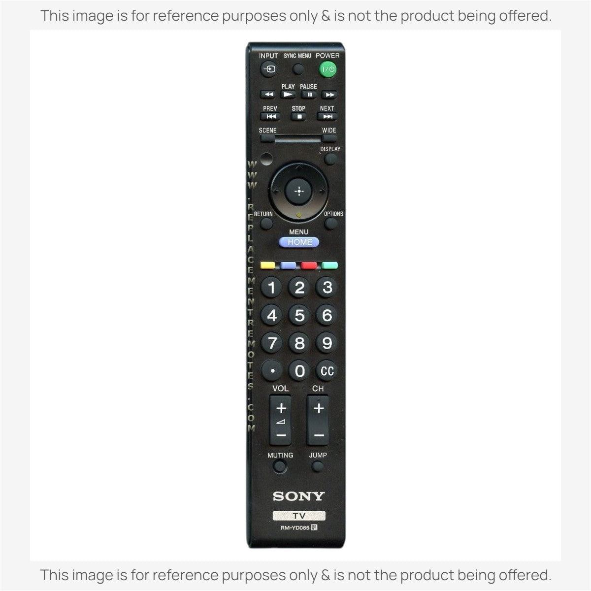 Anderic replacement black TV remote control for Sony RM-YD065 with standard navigation and volume buttons