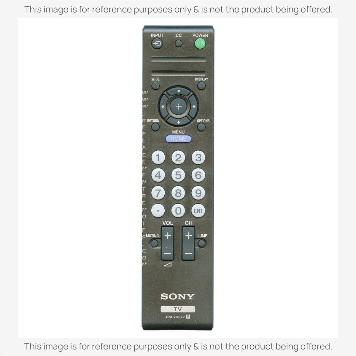 Anderic substitute black TV remote control for Sony RM-YD072 with numeric keypad and menu navigation buttons