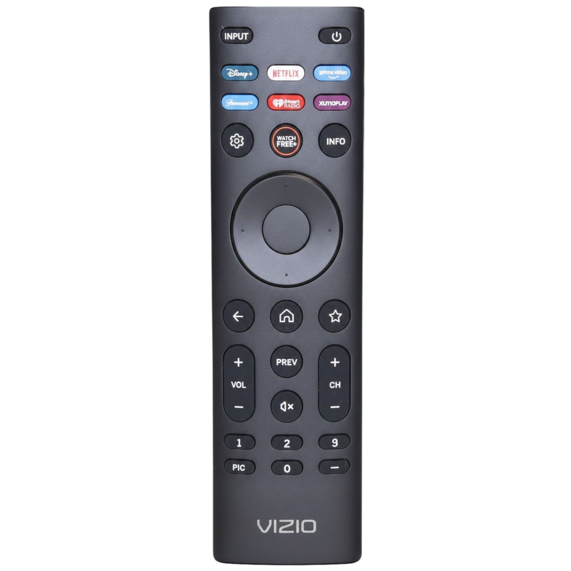 Anderic replacement infrared remote control for Vizio SmartCast TVs with dedicated streaming service shortcut buttons.