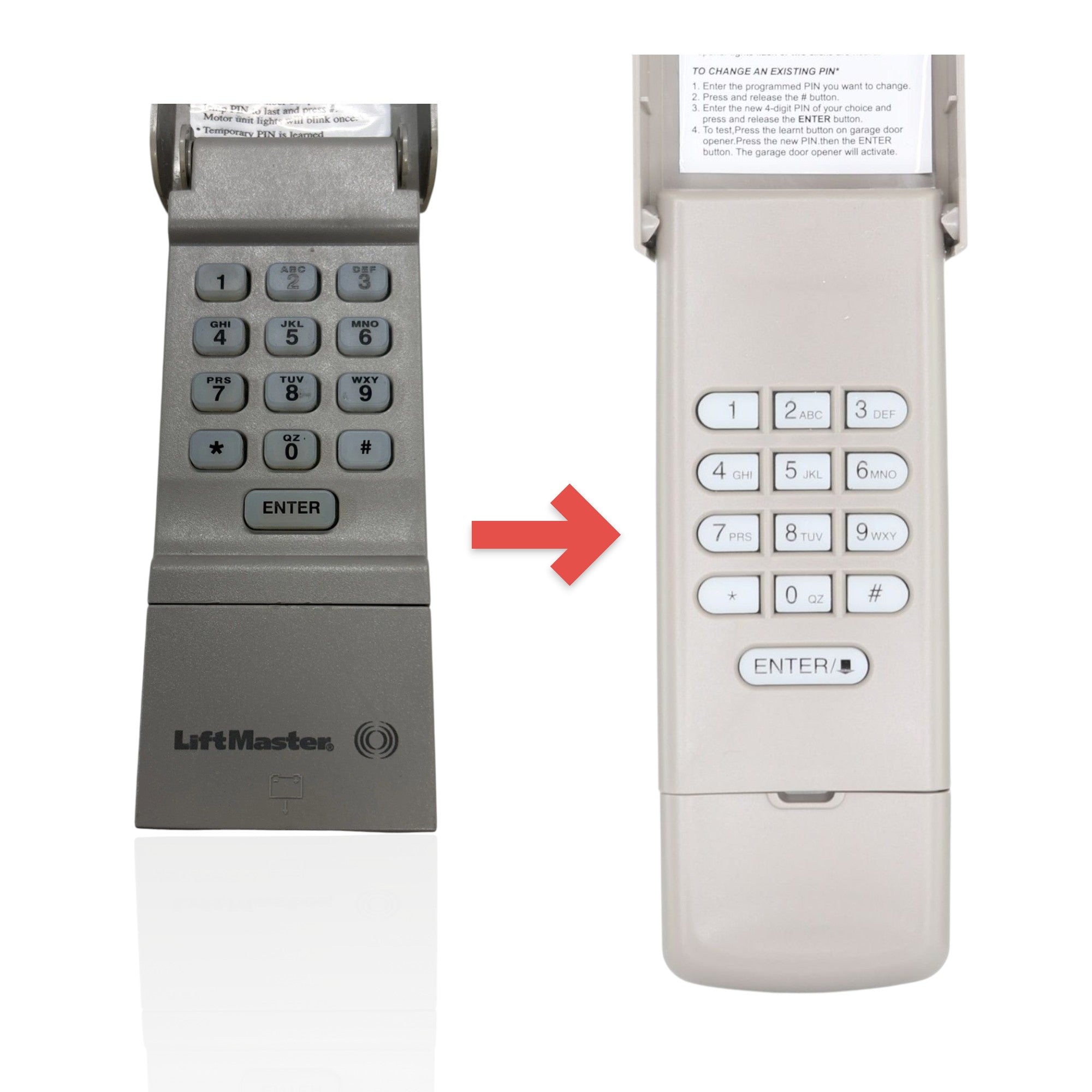 Anderic wireless keyless entry keypad for LiftMaster garage door openers with numeric buttons and Enter key