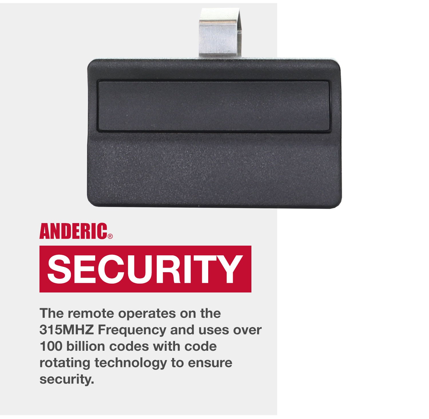 Télécommande d'ouverture de porte de garage Anderic 371LM 1 bouton 315 MHz pour Liftmaster avec clé d'apprentissage violette