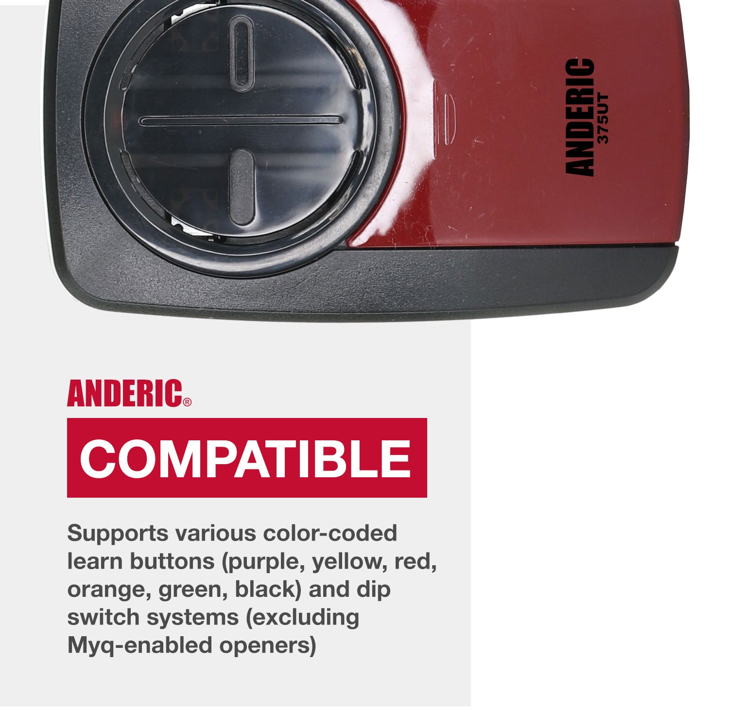 Anderic 375UT Universal 2-Button Garage Door Opener Remote Control for LiftMaster, Chamberlain, Genie, Craftsman, Linear, and Wayne Dalton
