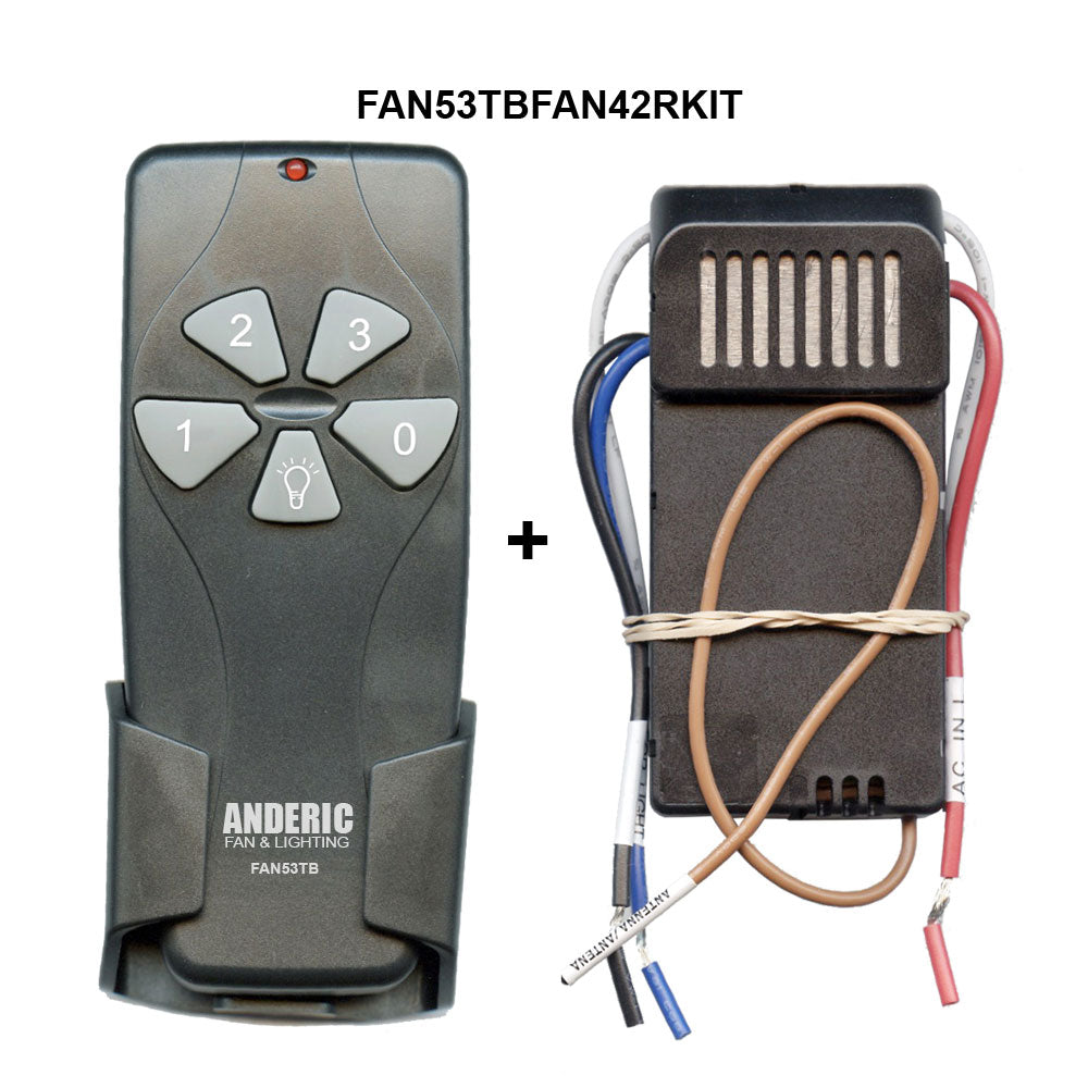 Télécommande universelle pour ventilateur de plafond Anderic FAN53TB, 3 vitesses, avec récepteur 315 MHz