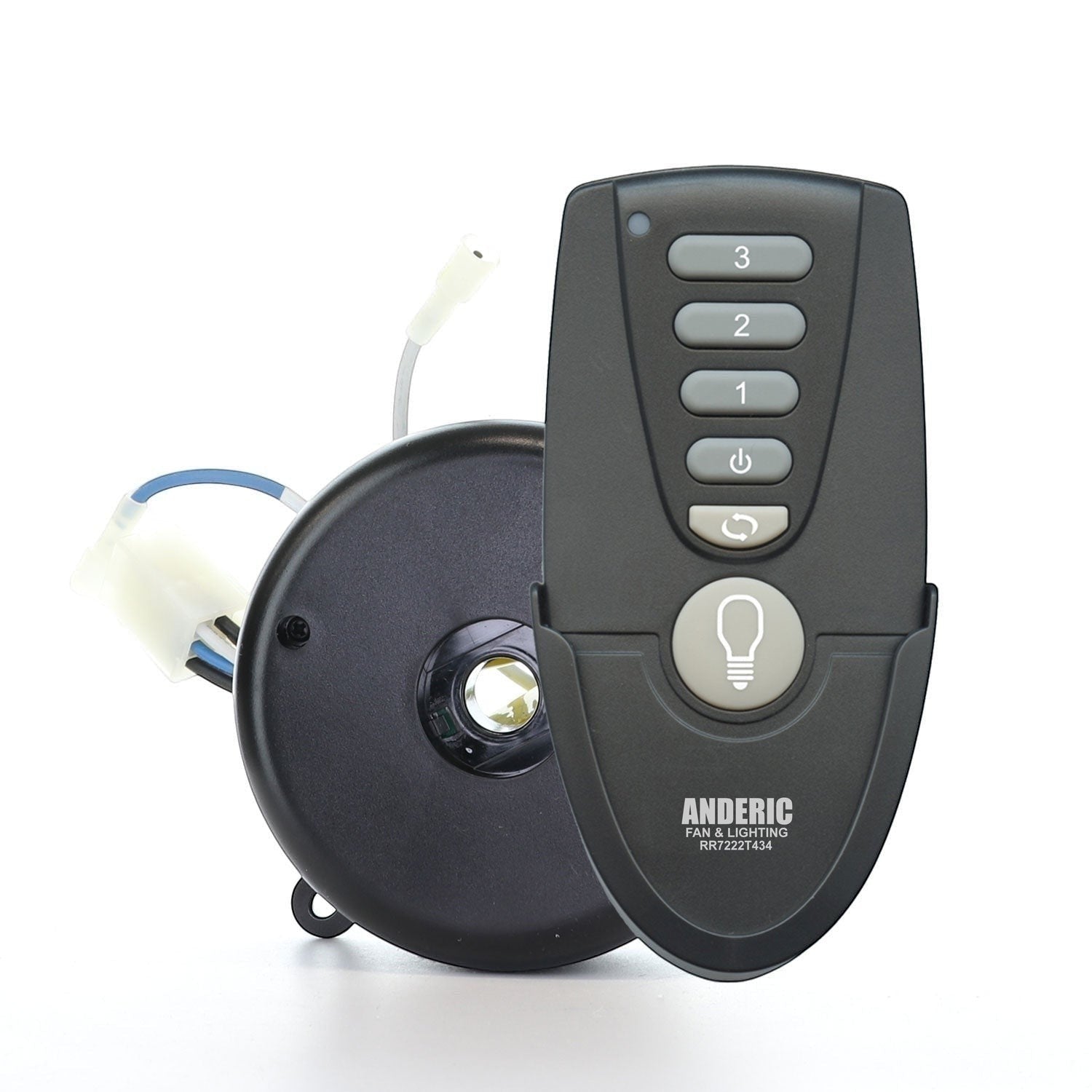 The Anderic MR77A.2 Kit for Altura Ceiling Fans offers a remote control with speed and light buttons, providing a convenient replacement receiver.