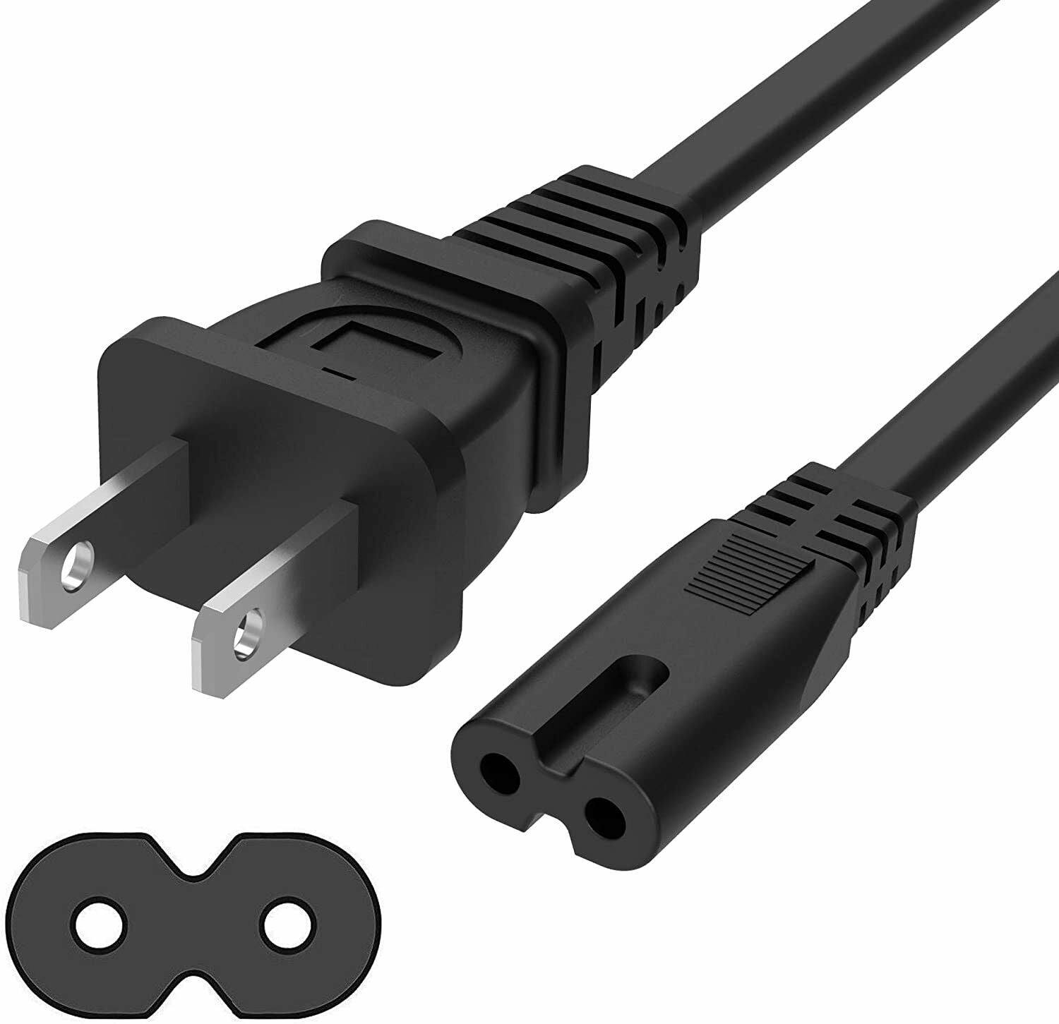 ANDERIC AC Power Cable Cord | 2 Prong Male to C7 (Figure 8) | 6 foot - C7STRAIGHT6