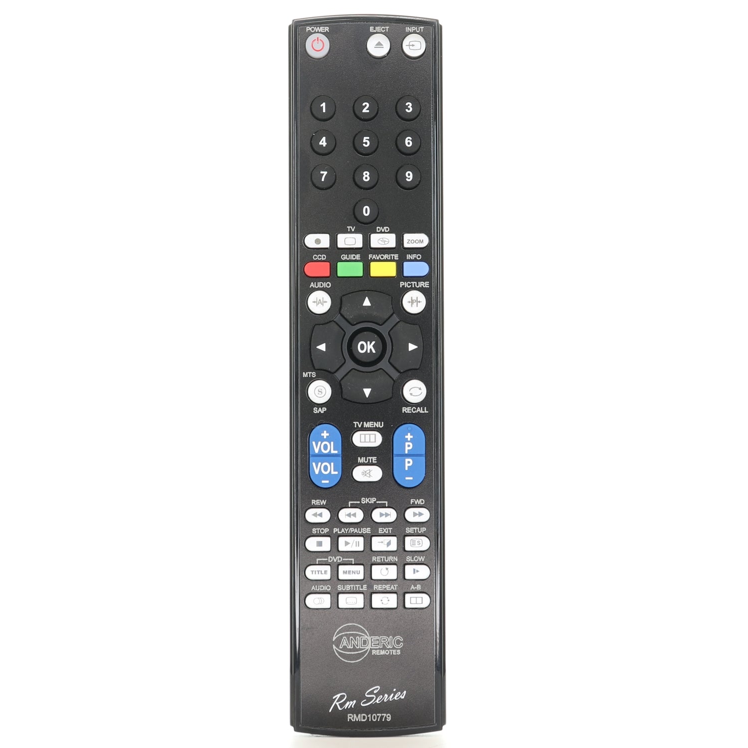 Anderic RC260D Replacement TV/DVD Remote Control for Insignia RC-260D, RC-260E, RC-260I, RC-261 - RMD10779