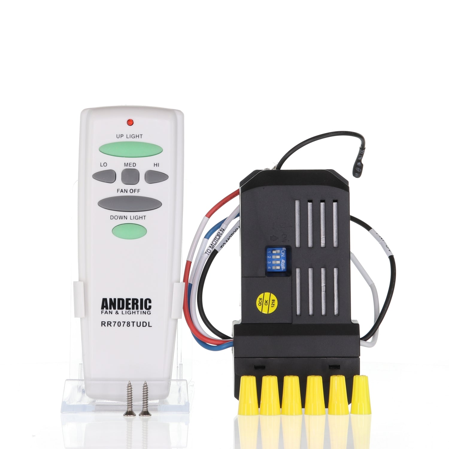 Anderic RR7078TUDLKIT Replacement 3 Speed Ceiling Fan Remote Control Kit with Up/Down Light Controls