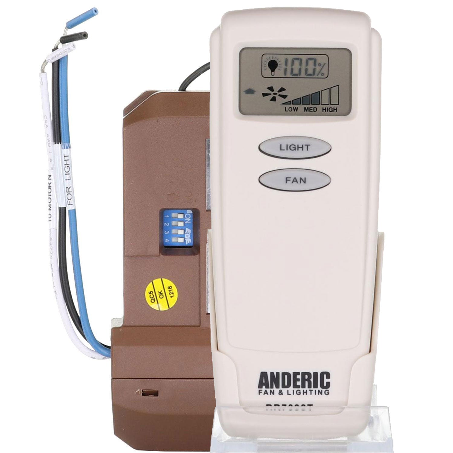 Anderic RR7099T-UC7067FCRX-KIT Universal Ceiling Fan Remote Control Add-on Kit for 3 Speed Ceiling Fans