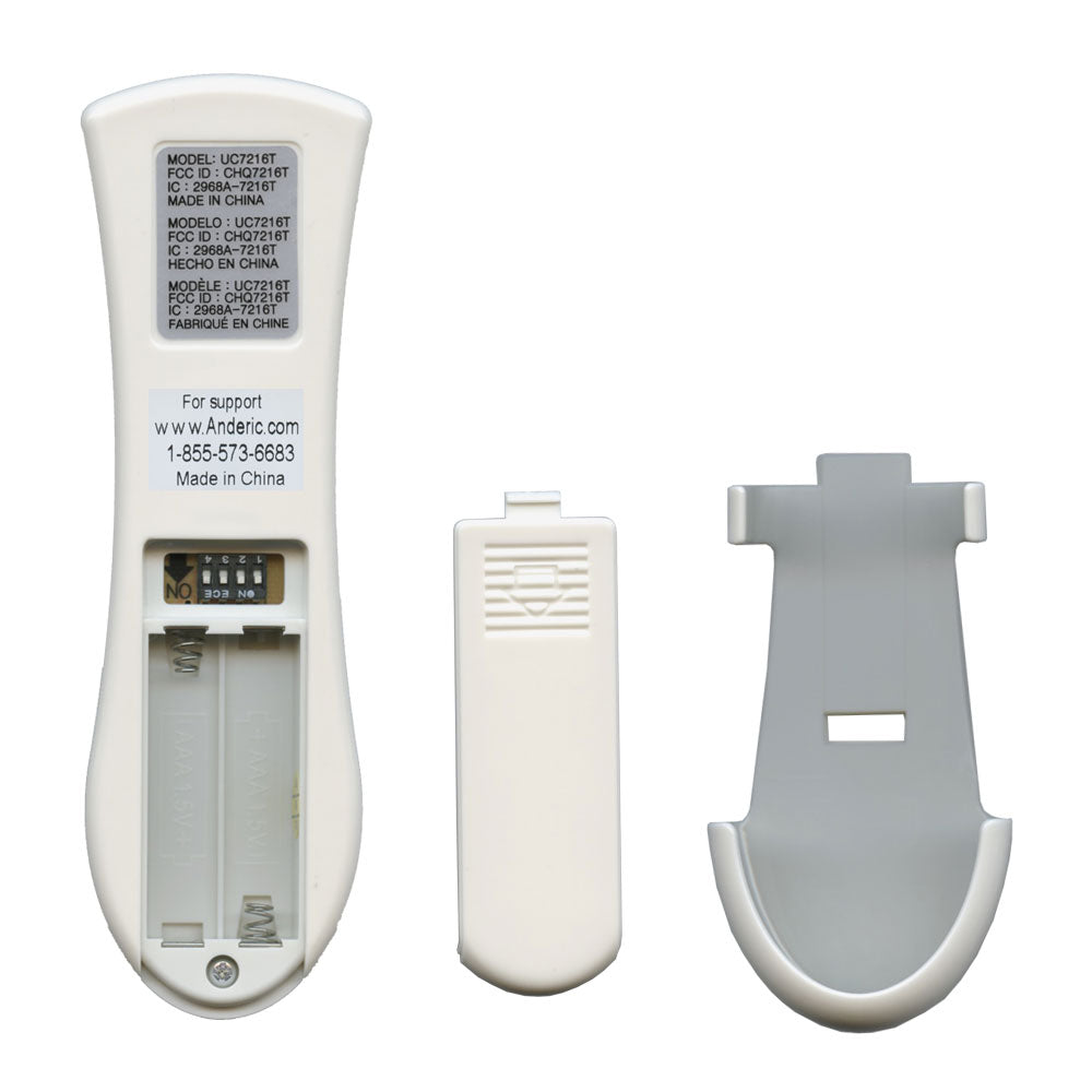 Télécommande de ventilateur de plafond Anderic RR7216T Slim Style pour UC7216T CHQ7216T