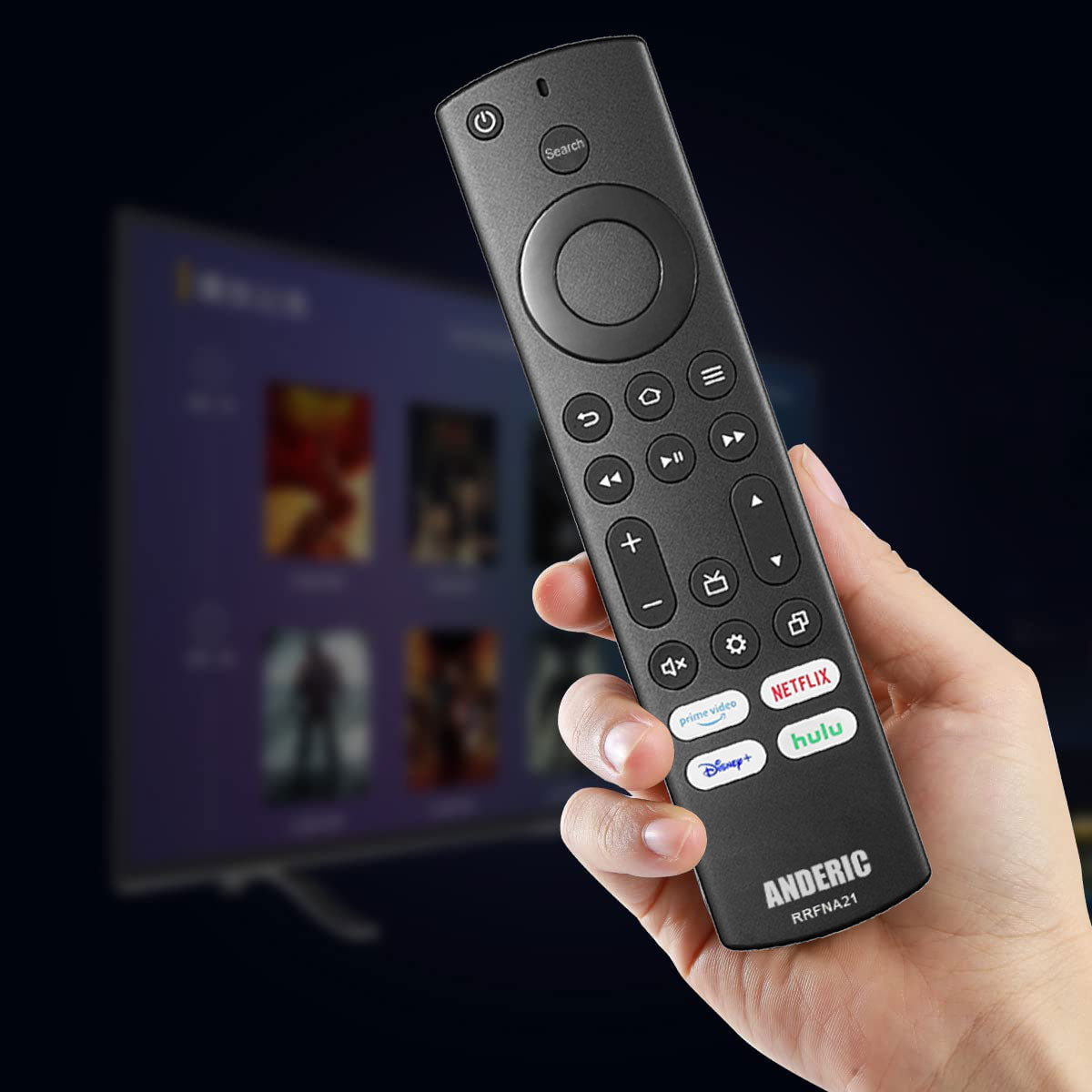 Télécommande infrarouge Anderic RRFNA21 pour téléviseur Insignia et Toshiba Fire