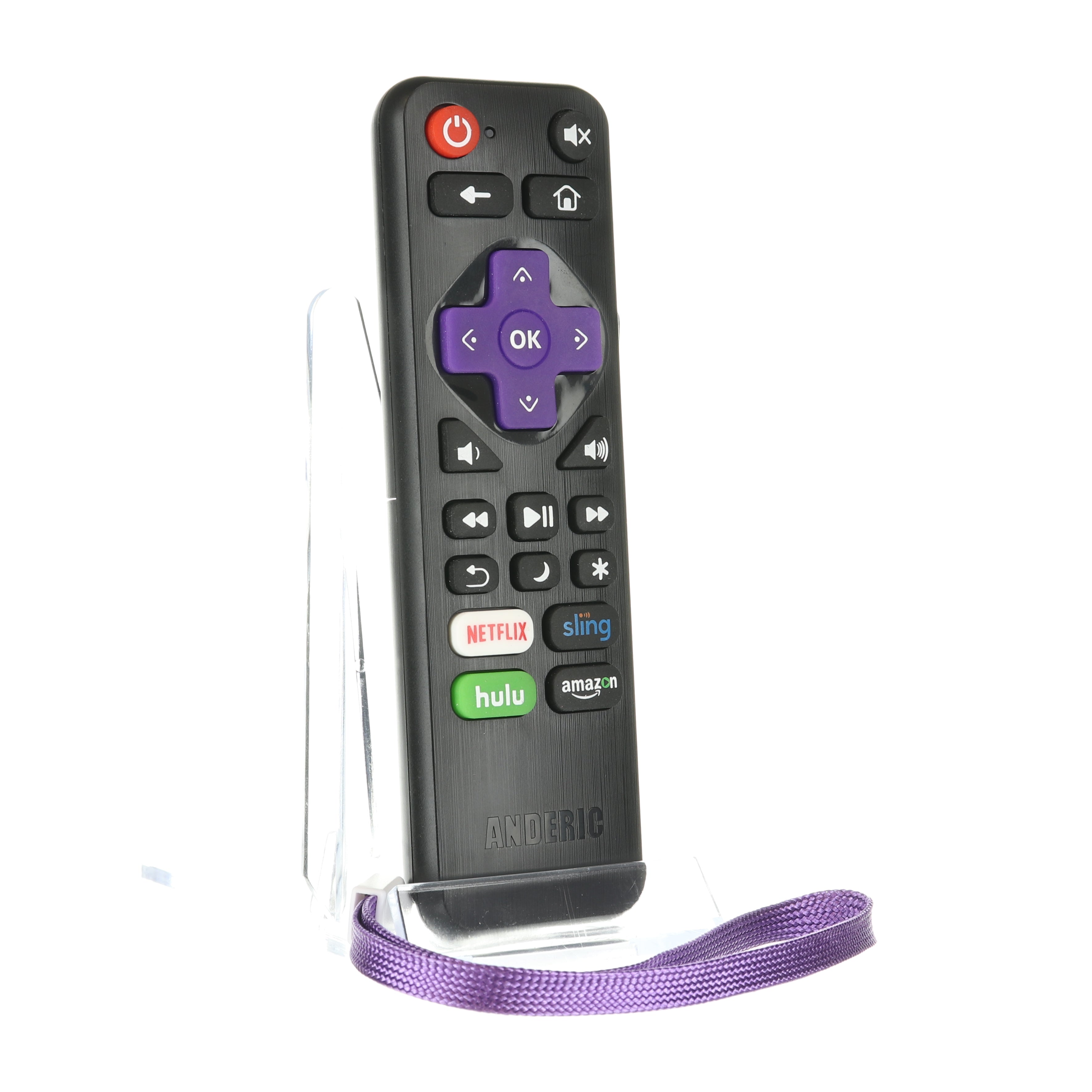 Anderic RRST01 Unviersal Streaming Player and TV Remote Control for Roku Devices