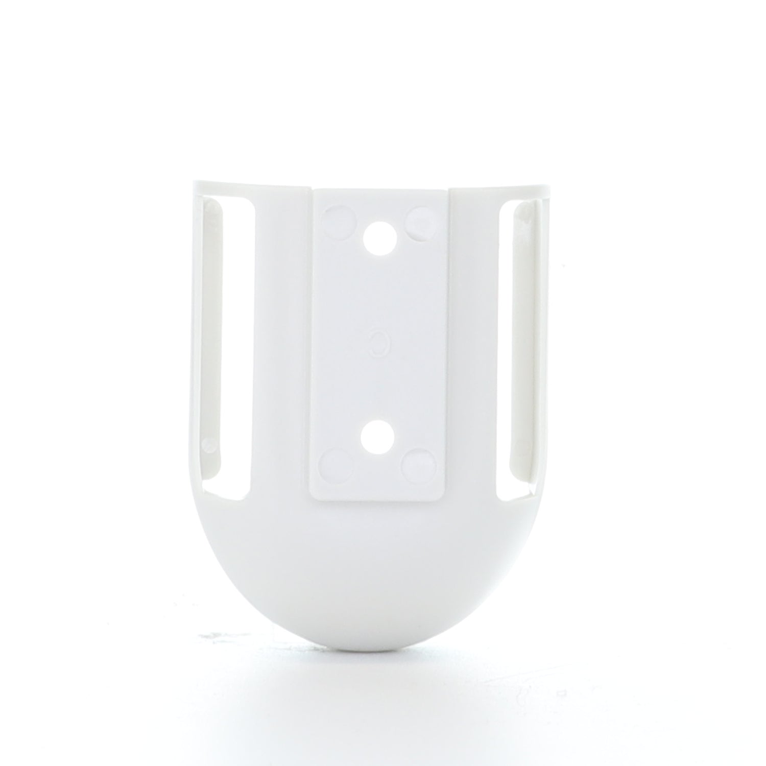 The Anderic TR214D KUJCE10311 KUJCE10712 TR214B ceiling fan remote control wall mount bracket is a white plastic bracket with four screw holes, designed to hold cylindrical objects like a Harbor Breeze ceiling fan remote.
