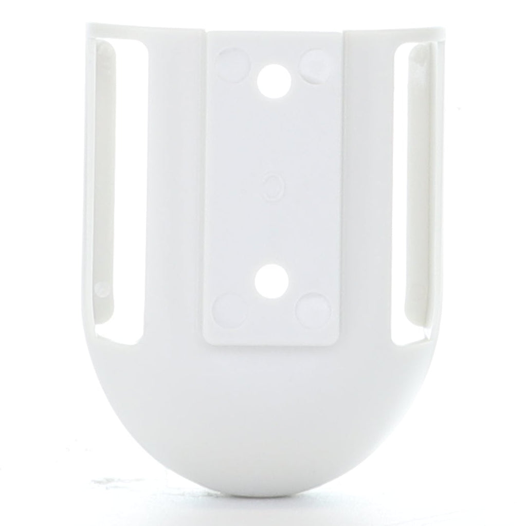 The Anderic TR214D KUJCE10311 KUJCE10712 TR214B ceiling fan remote control wall mount bracket is a white plastic bracket with four screw holes, designed to hold cylindrical objects like a Harbor Breeze ceiling fan remote.