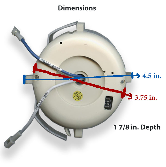 The Anderic UC7051R Replacement Ceiling Fan Receiver, a round wired device with dimensions of 4.5" diameter, 3.75" width, and 1 7/8" depth, is ideal for enhanced lighting control in your Hampton Bay Ceiling Fan setup, shown against a plain background.