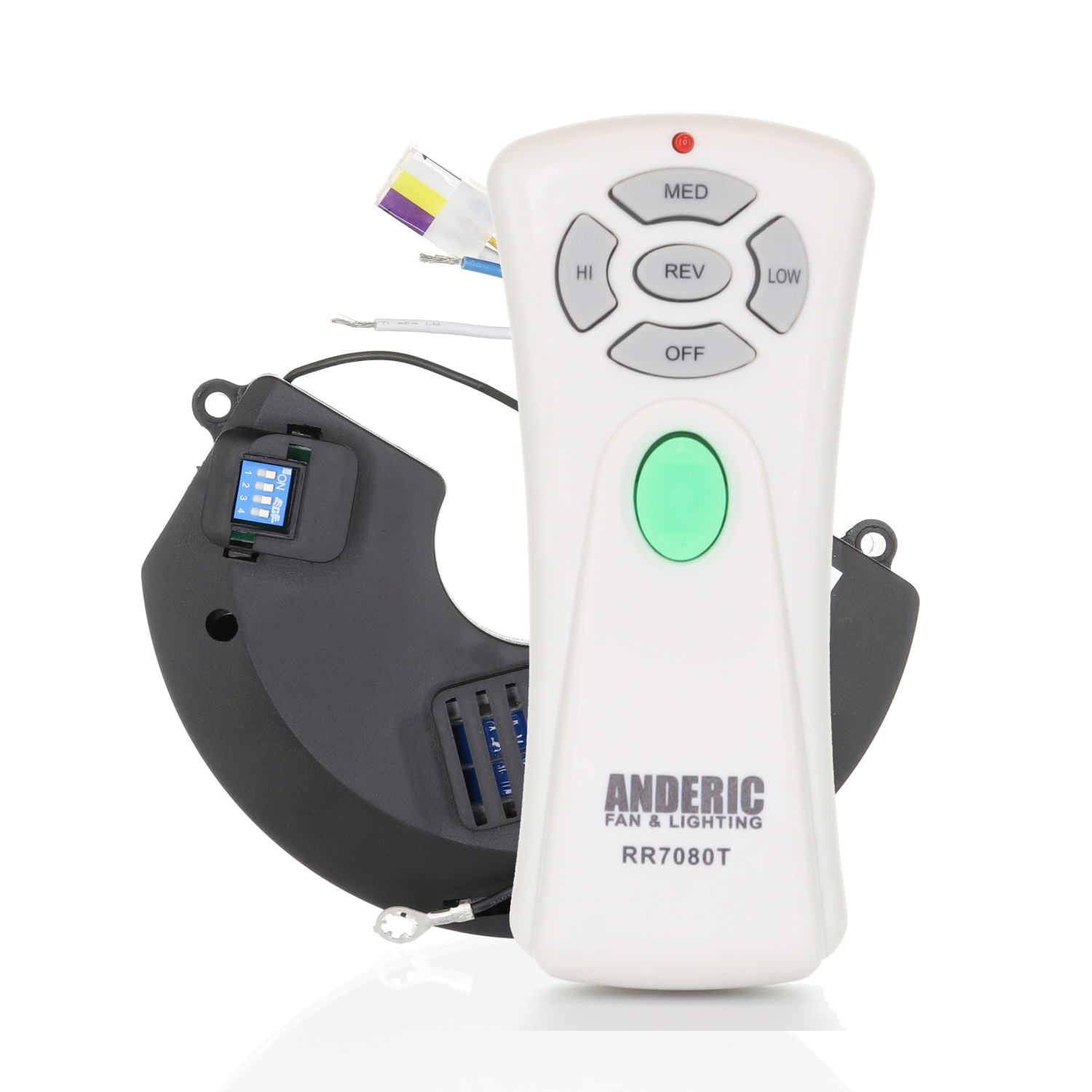 Anderic RR7080T/UC7058GM Ceiling Fan Remote Control with Receiver Kit
