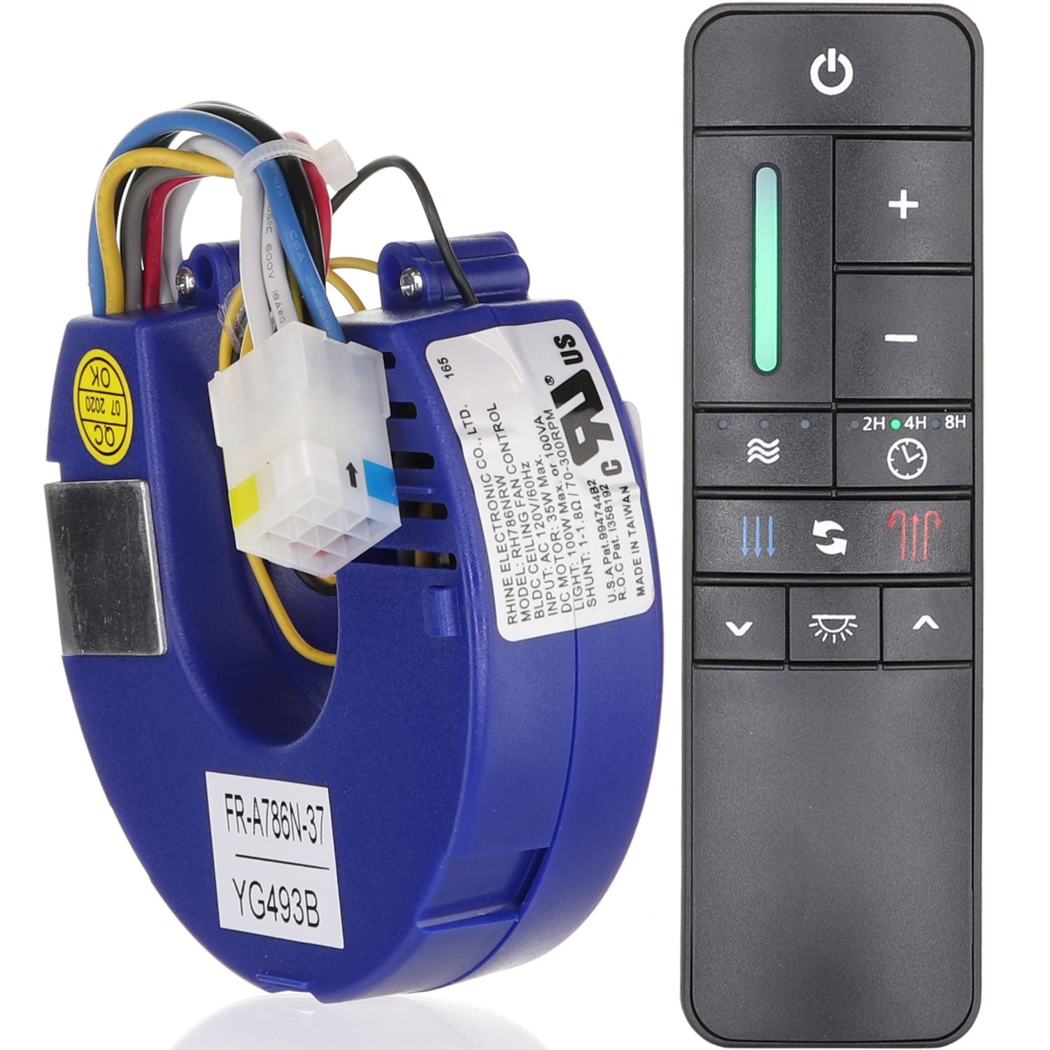 Anderic UC786N37-RR7225T Ceiling Fan Remote Control Kit for FANIMATION SLINGER v2