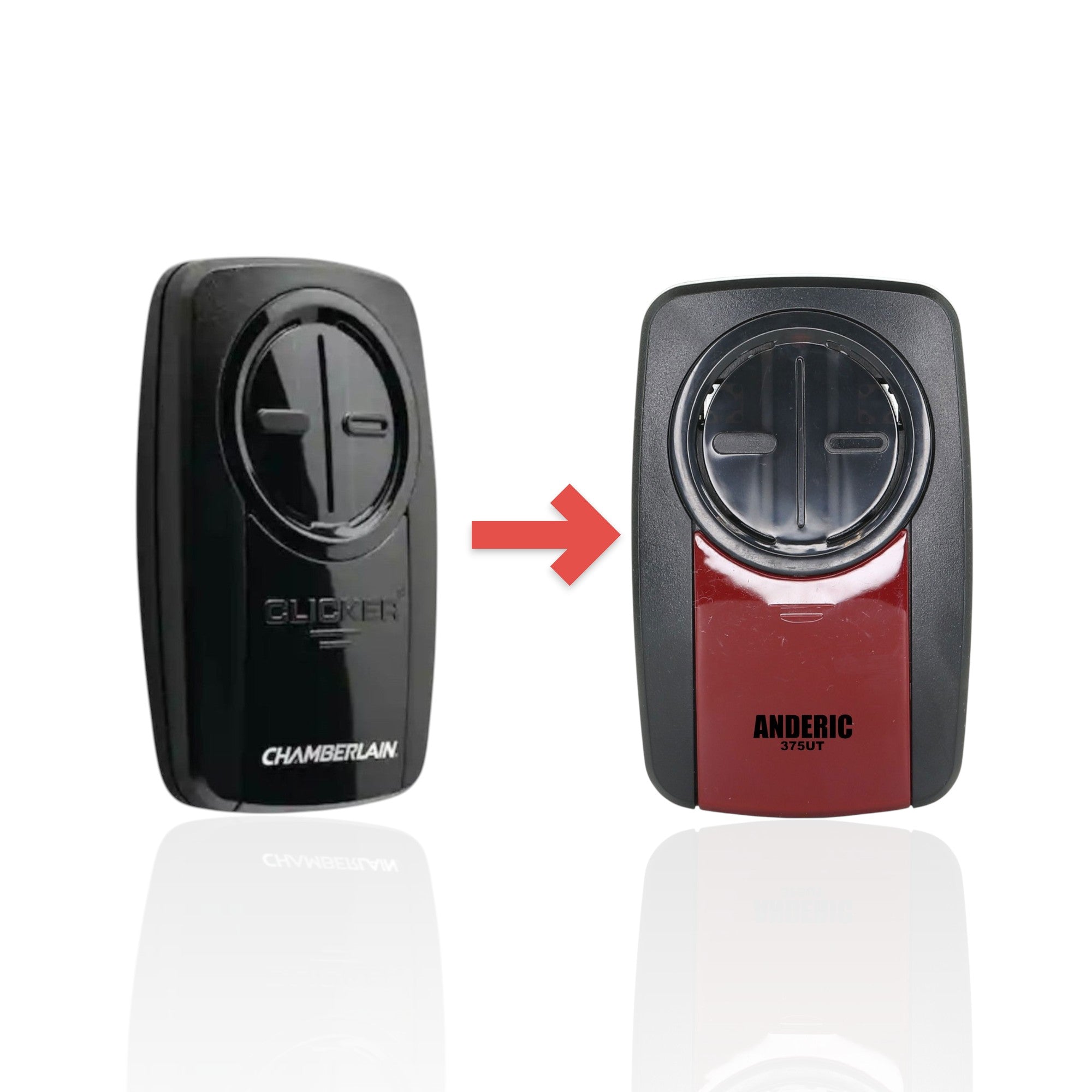 Télécommande universelle pour ouvre-porte de garage Chamberlain KLIK3U-BK2 avec commutateur DIP