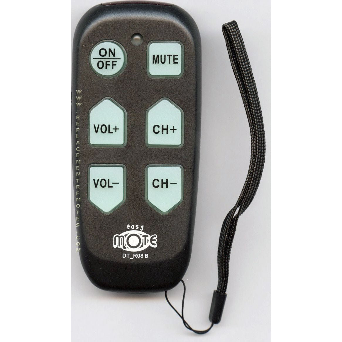 Télécommande universelle pour 1 appareil, noire, à gros boutons, pour résidence assistée pour personnes âgées, simple et facile à utiliser, Continu.us