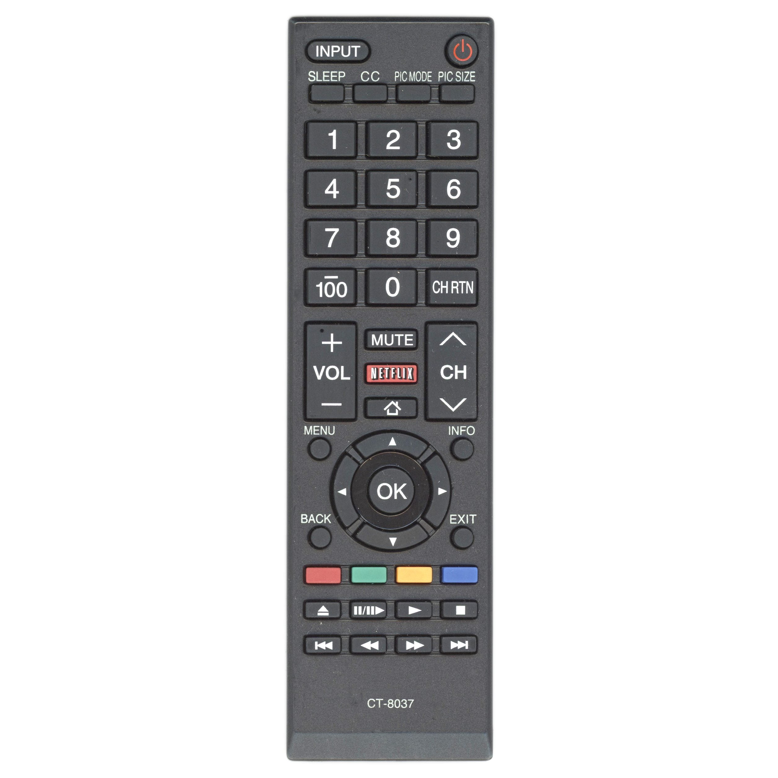 Anderic CT8037 Replacement TV Remote Control for Toshiba CT-8037 and Similar Models