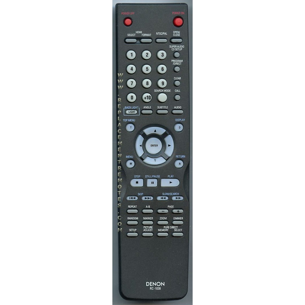 Télécommande du récepteur Denon RC1038