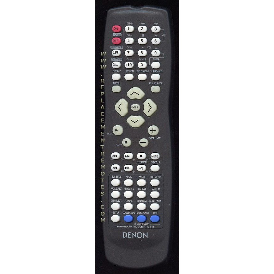 Télécommande du récepteur Denon RC912