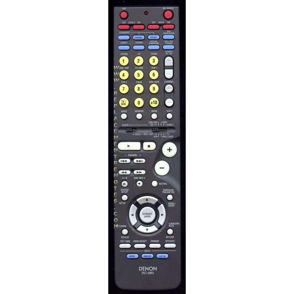 Télécommande du récepteur Denon RC980