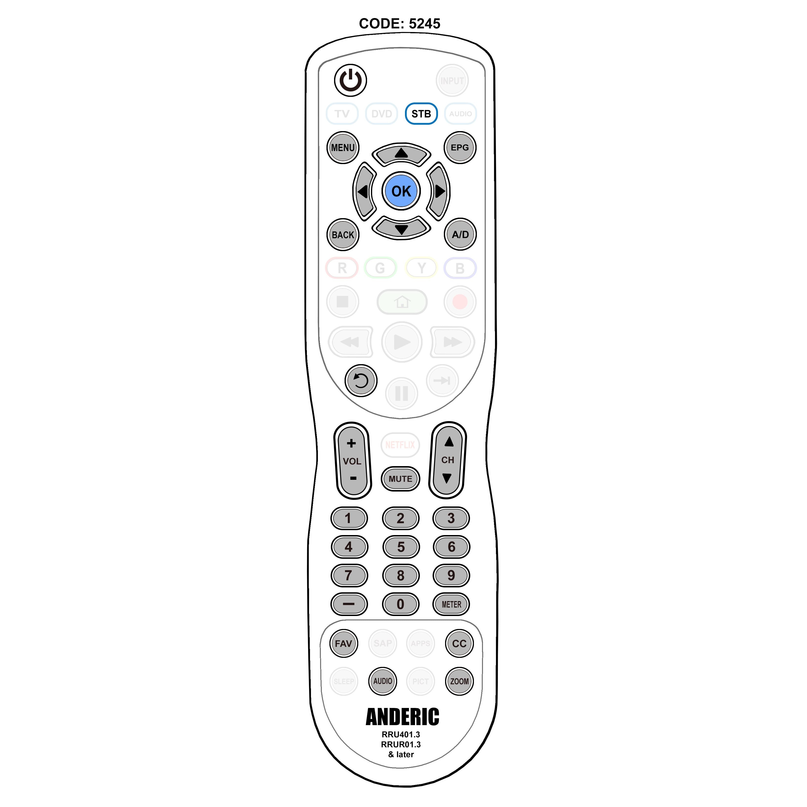Sintonizador de TV digital DTX9950 DTX9900 Control remoto