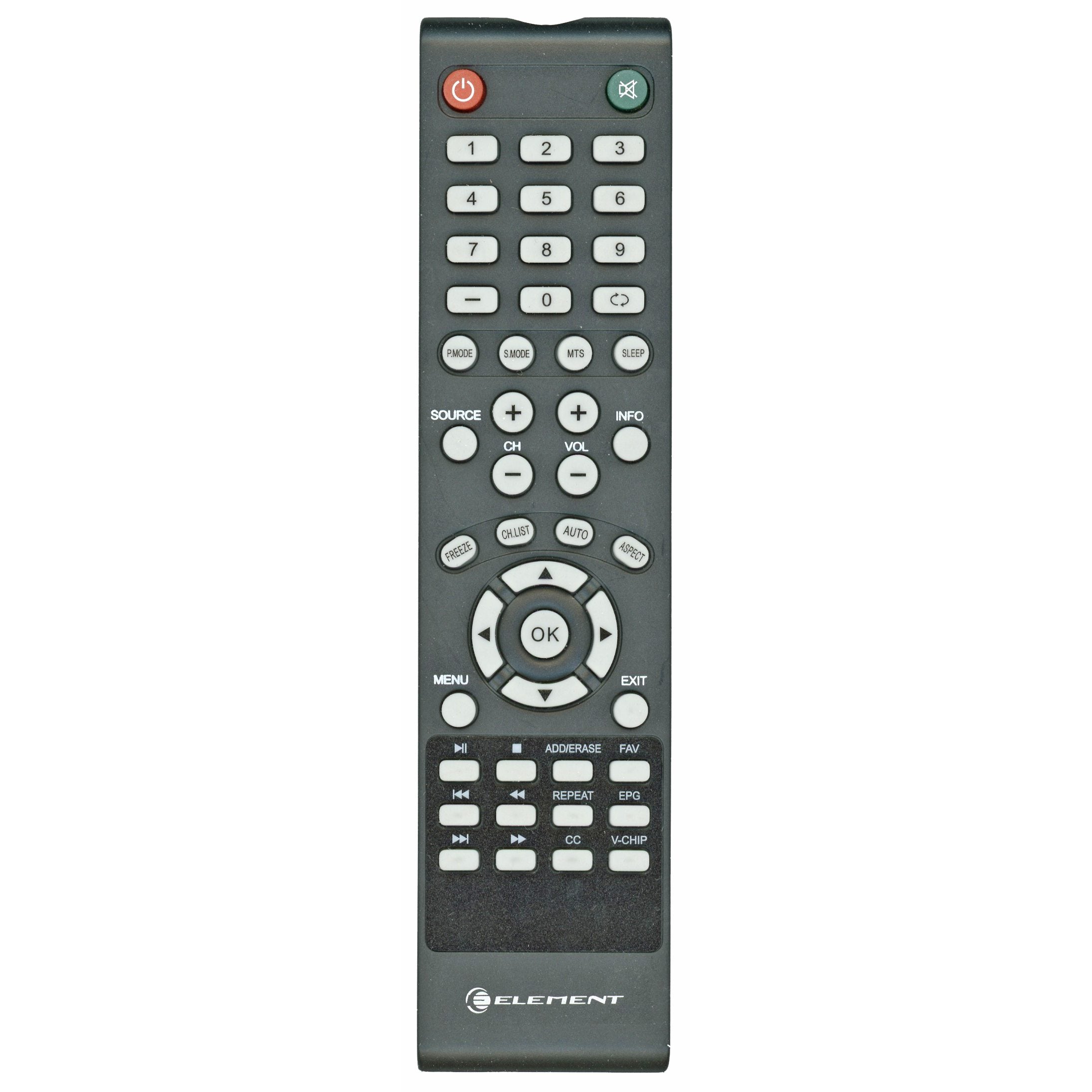 Element JX8036A TV Remote Control - 845-047-03B06
